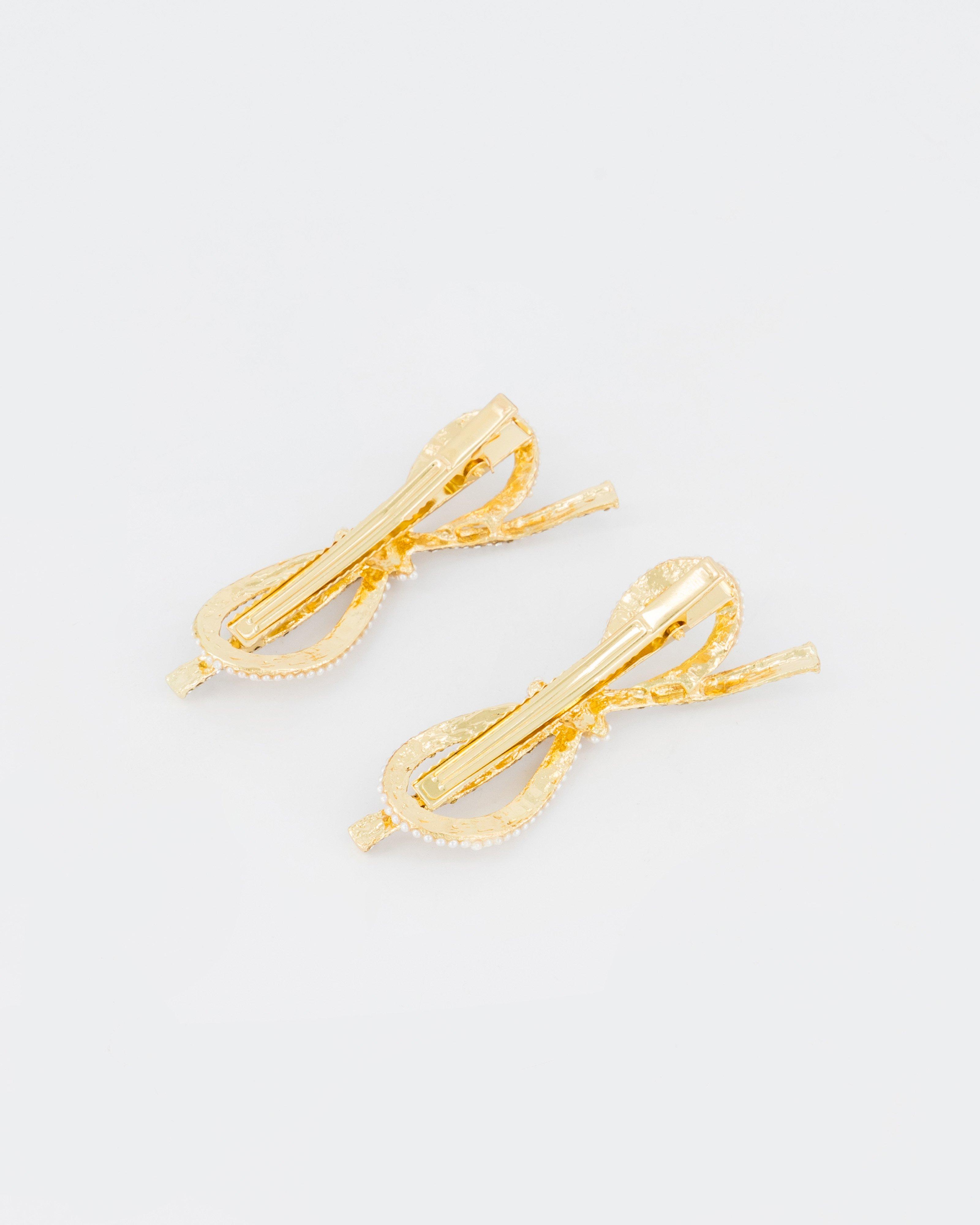 Golden Pearl Detail Clip Set -  Gold
