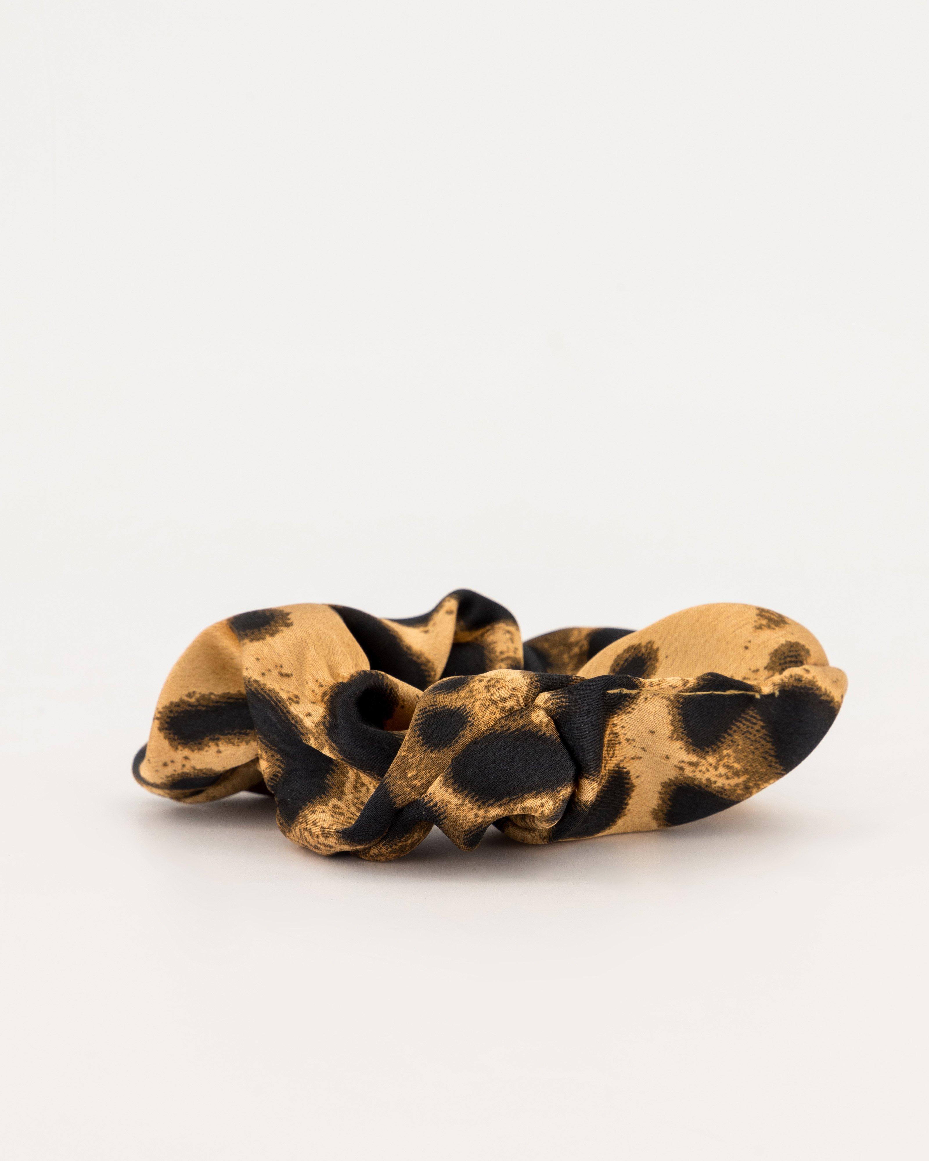 Animal Print Scrunchie -  Brown