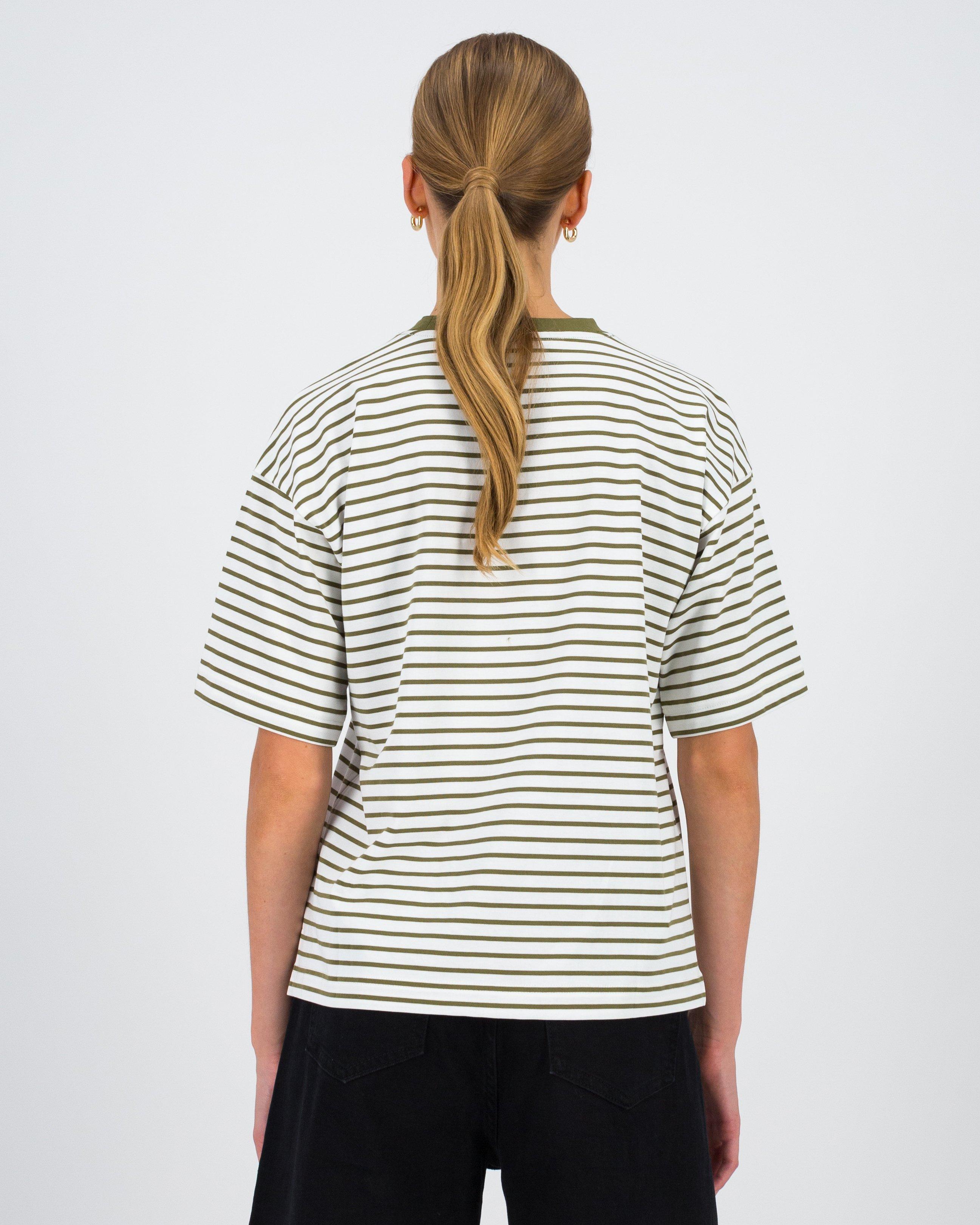 Hannah Stripe Tee -  Olive
