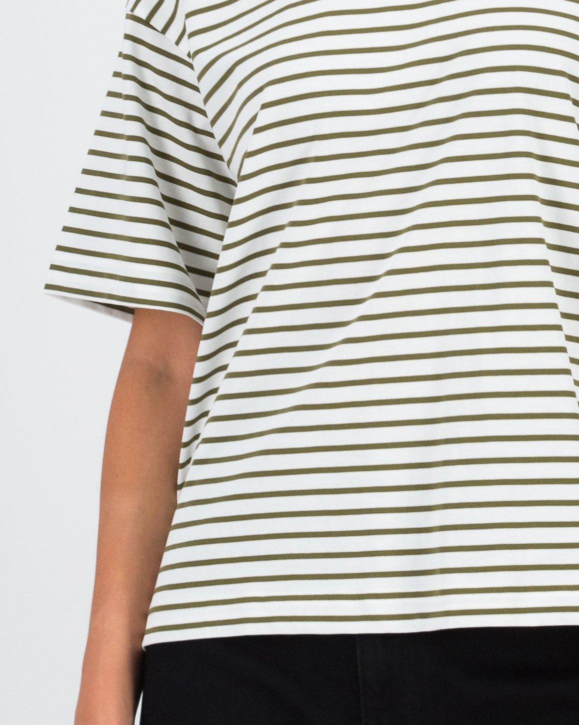 Hannah Stripe Tee -  Olive