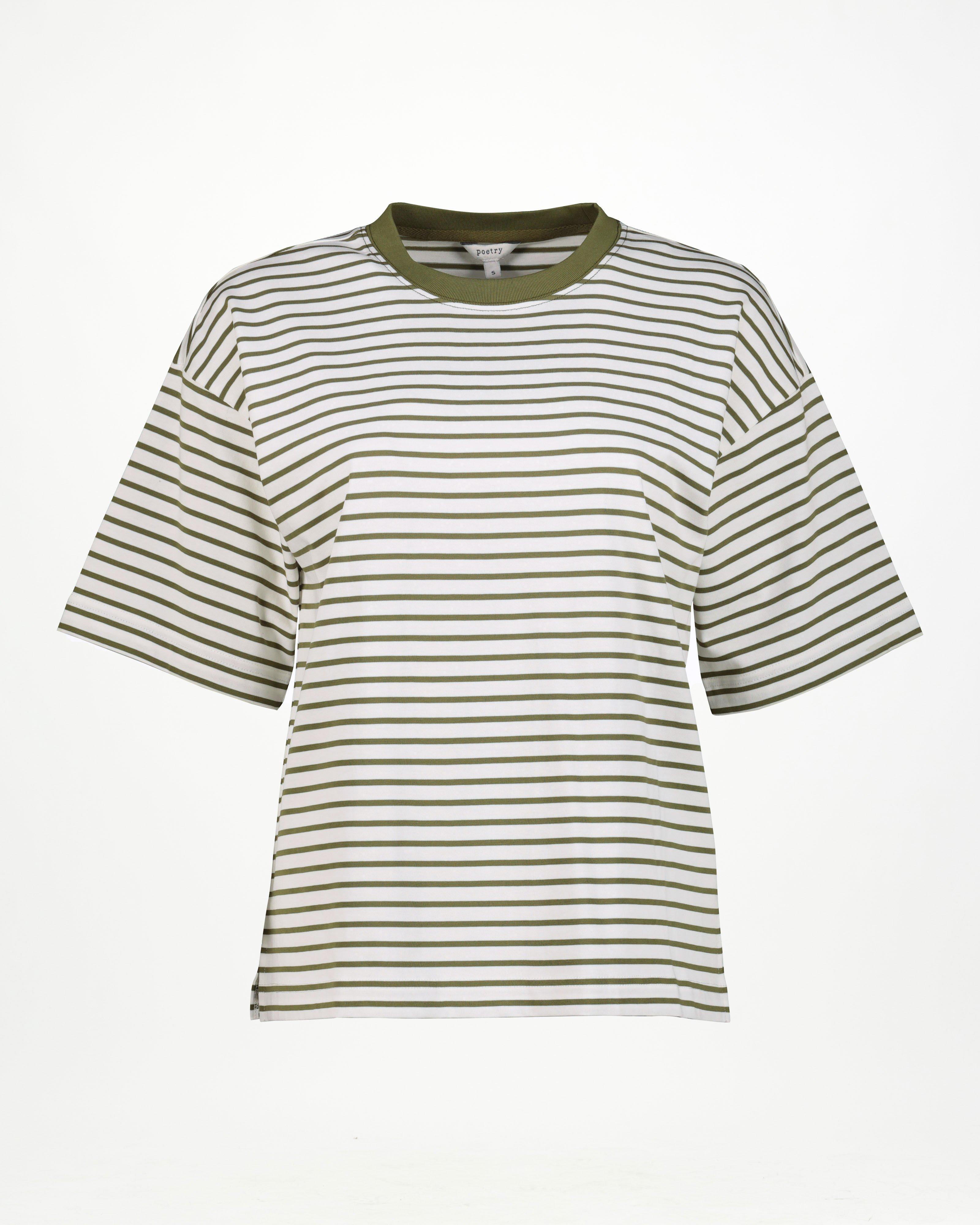 Hannah Stripe Tee -  Olive