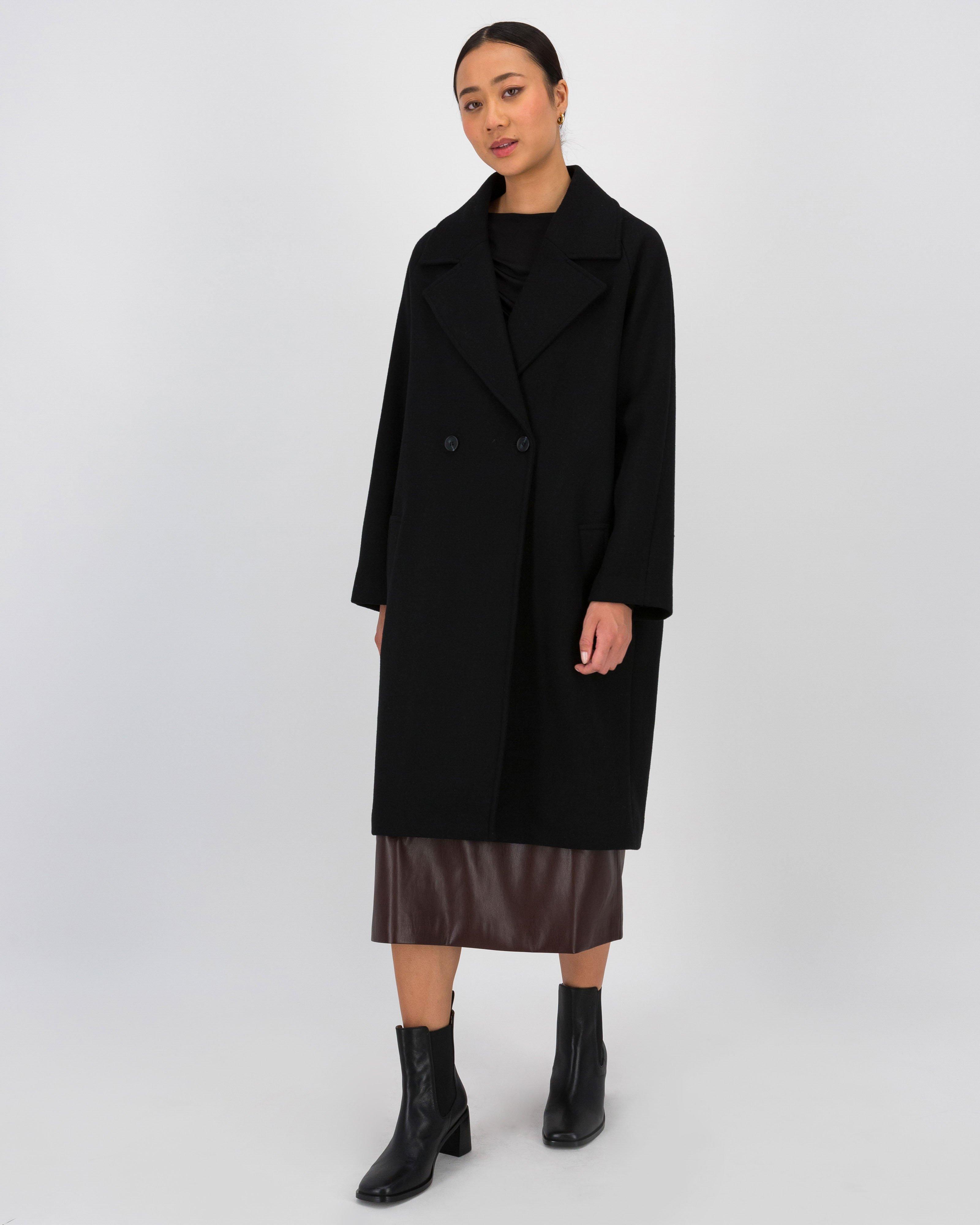 Marlee Cocoon Coat -  Black