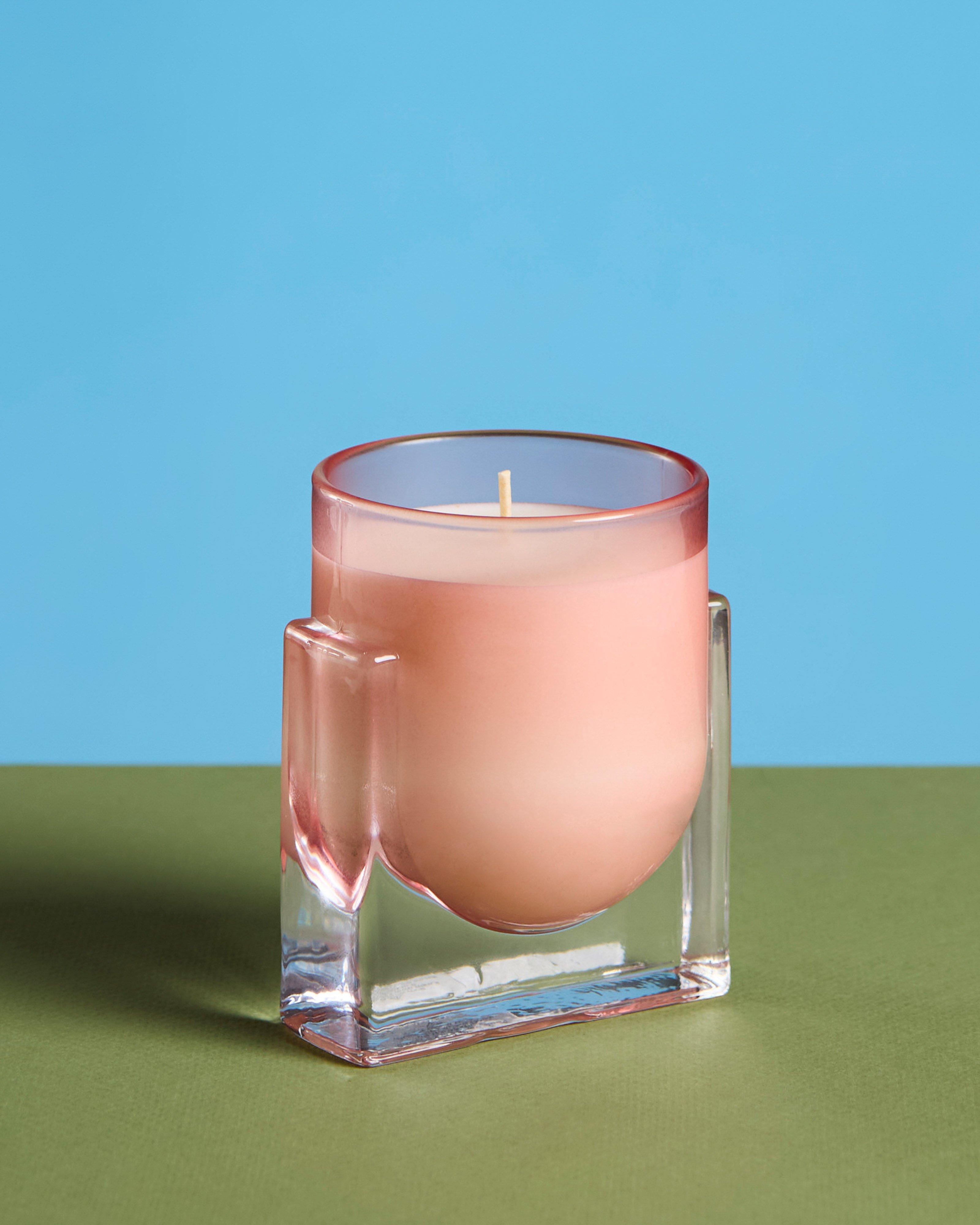 Glass Candle Votive -  Pink