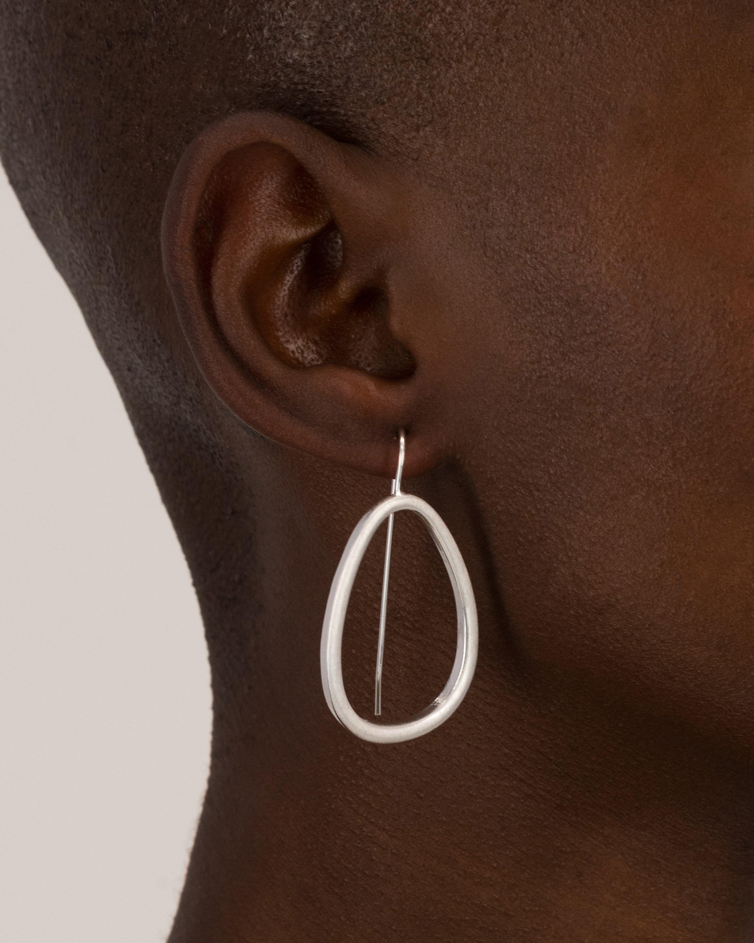 Geo Drop Earring -  Silver