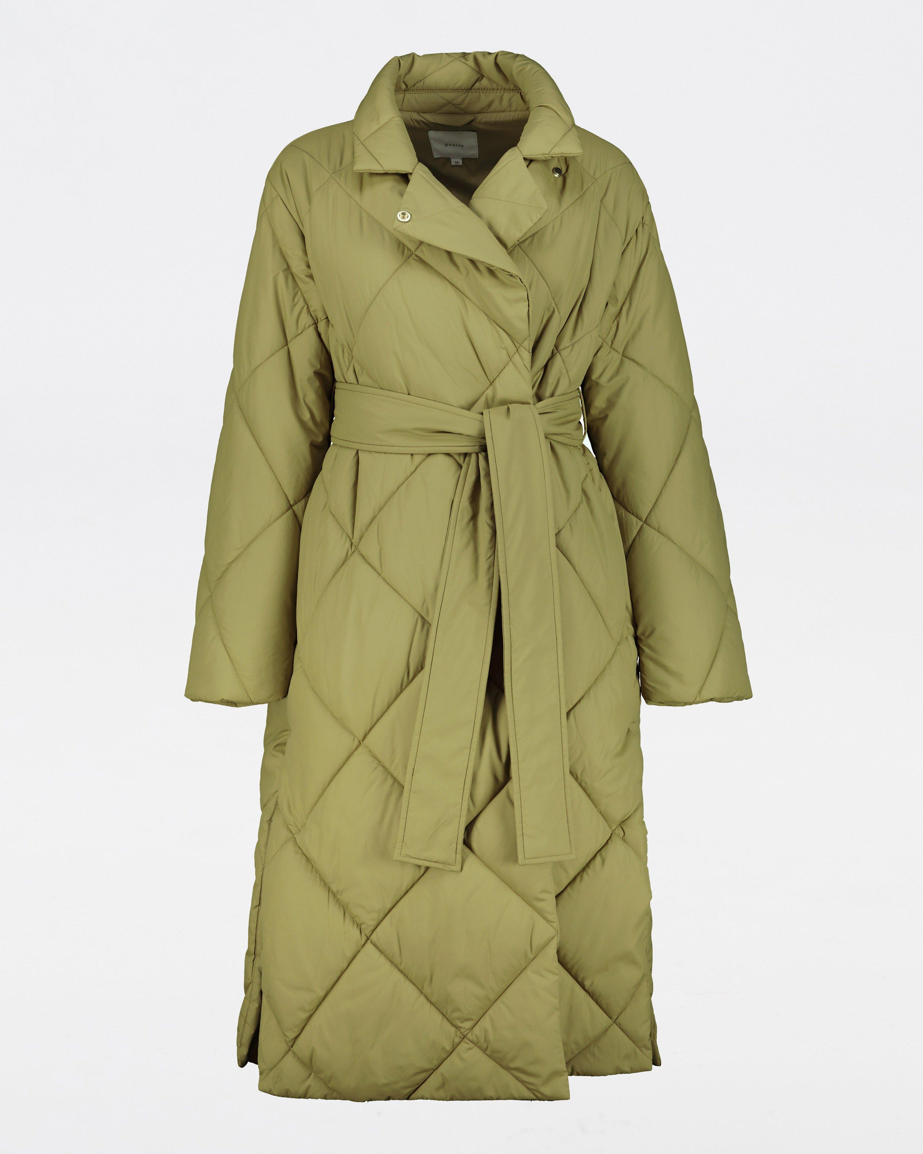 Amina Diamond Quilt Jacket -  Green