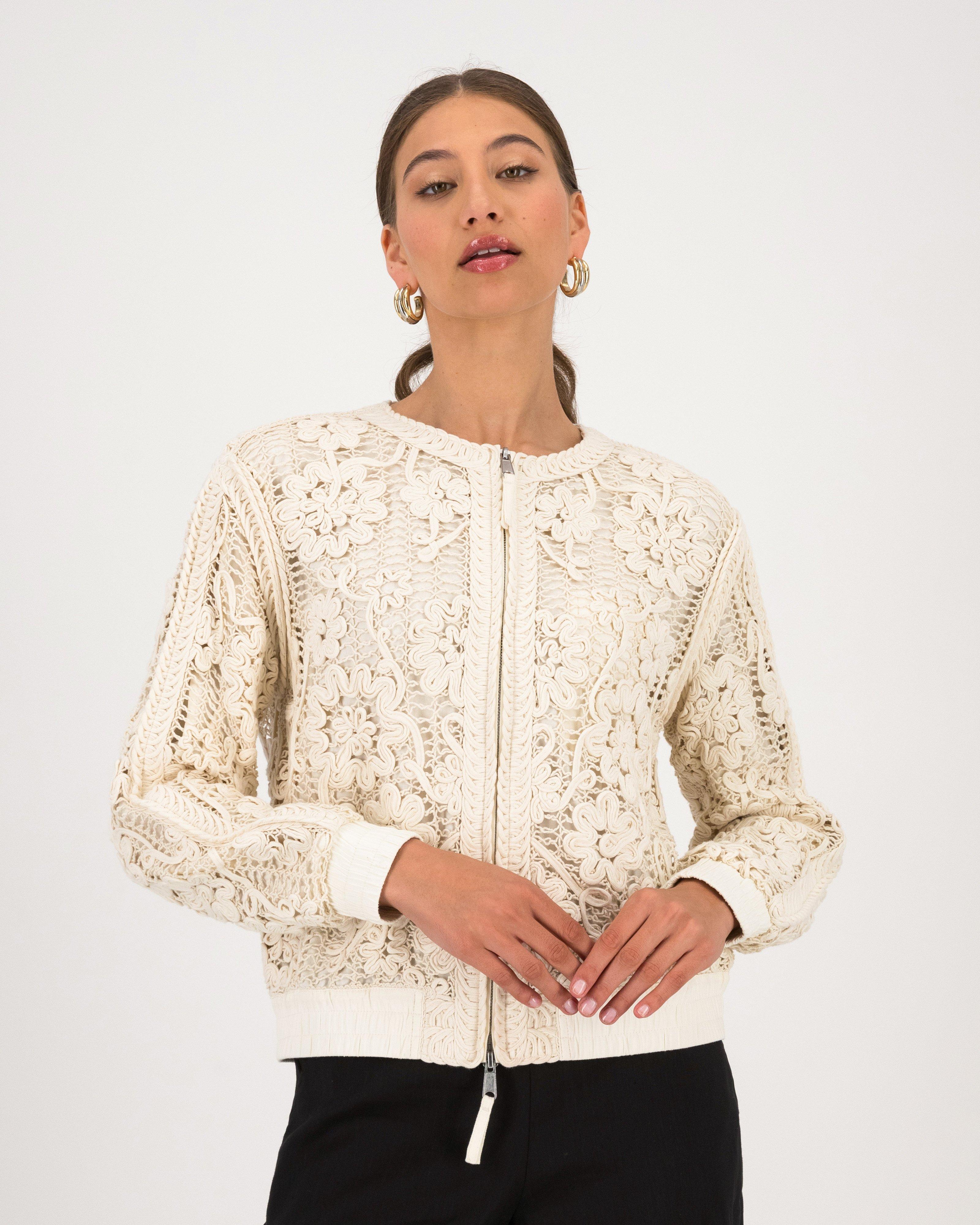 Lita Crochet Bomber -  Milk