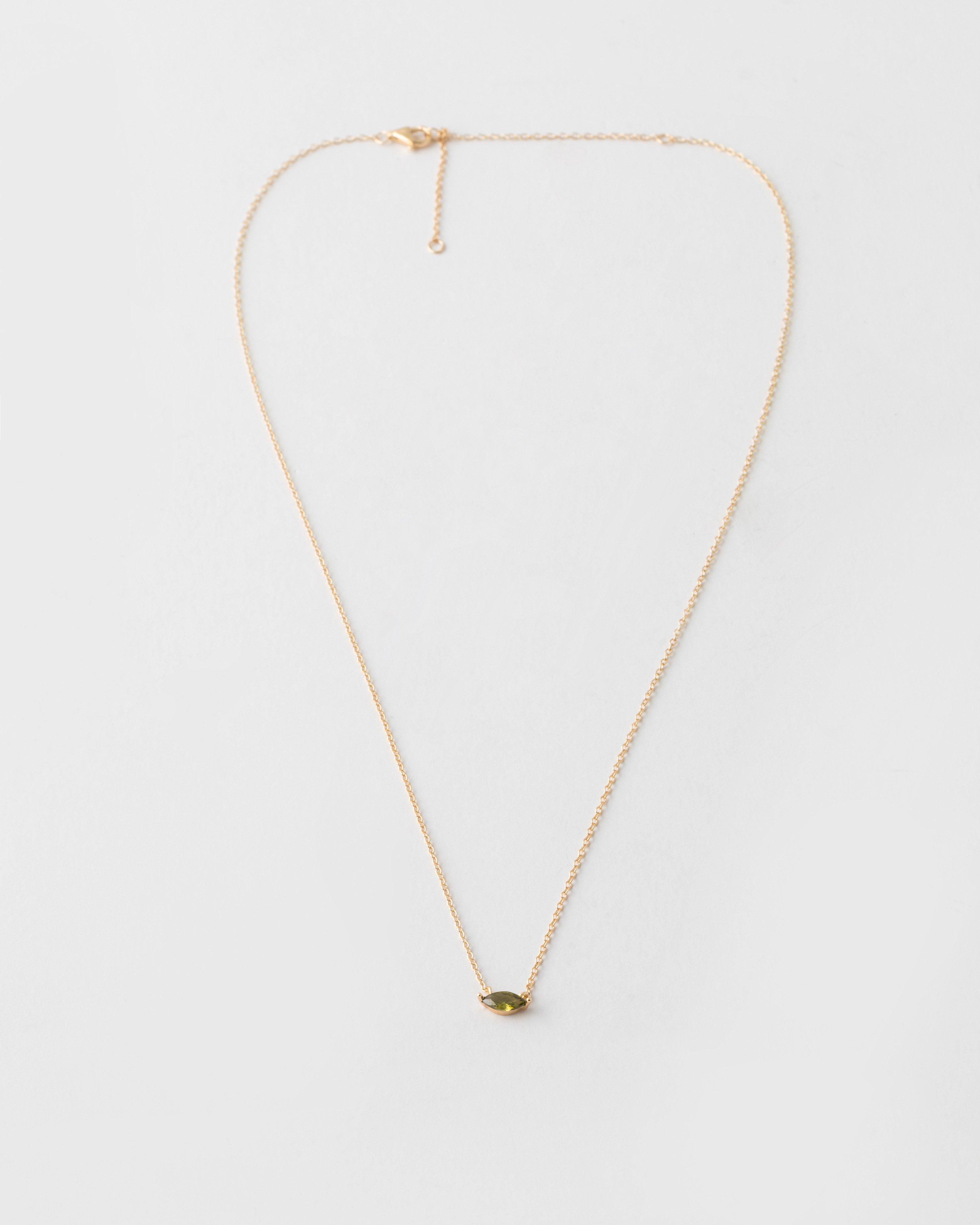 Sterling Silver Marquise Necklace -  Yellow
