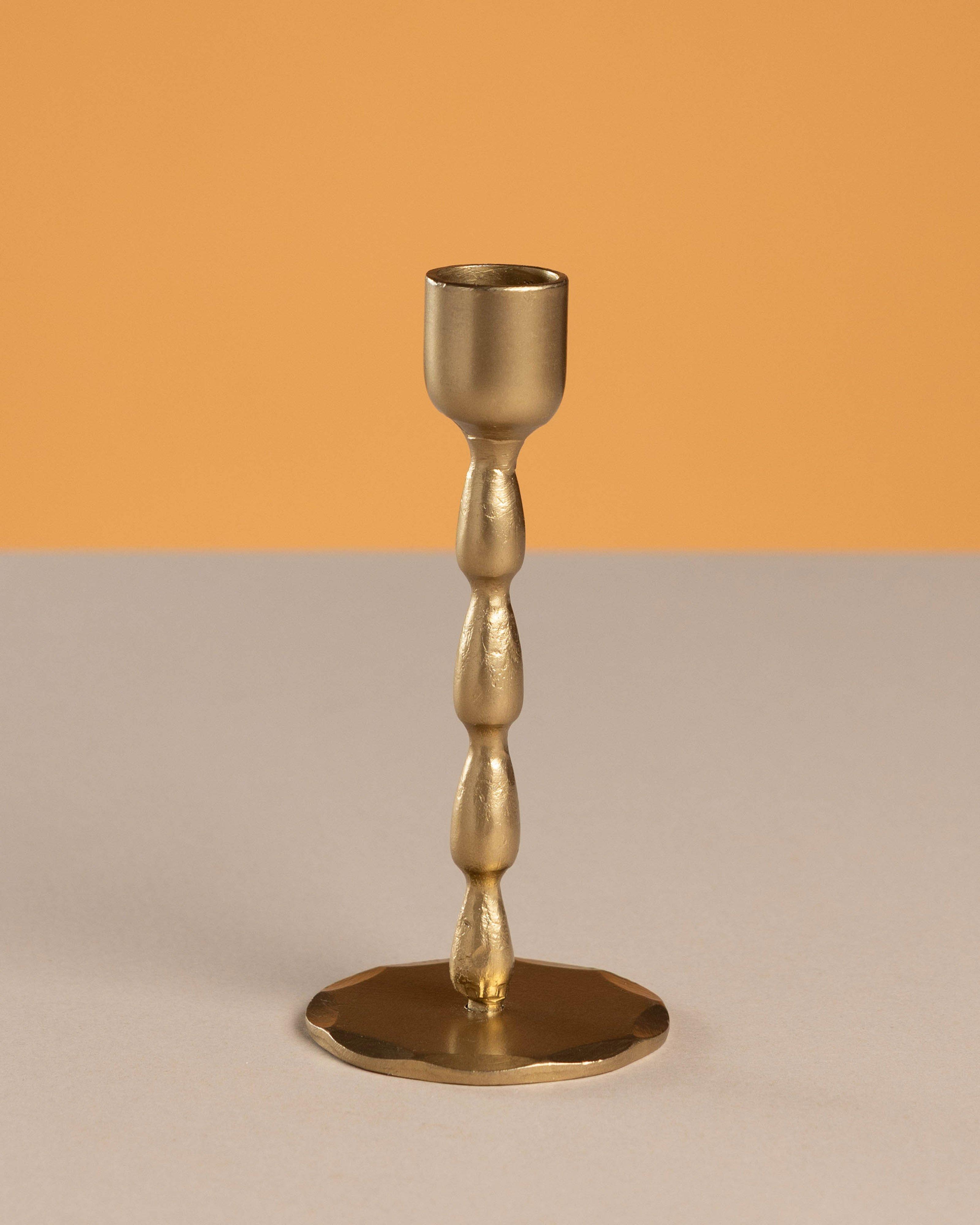 Hand Forged Candle Holder -  Gold