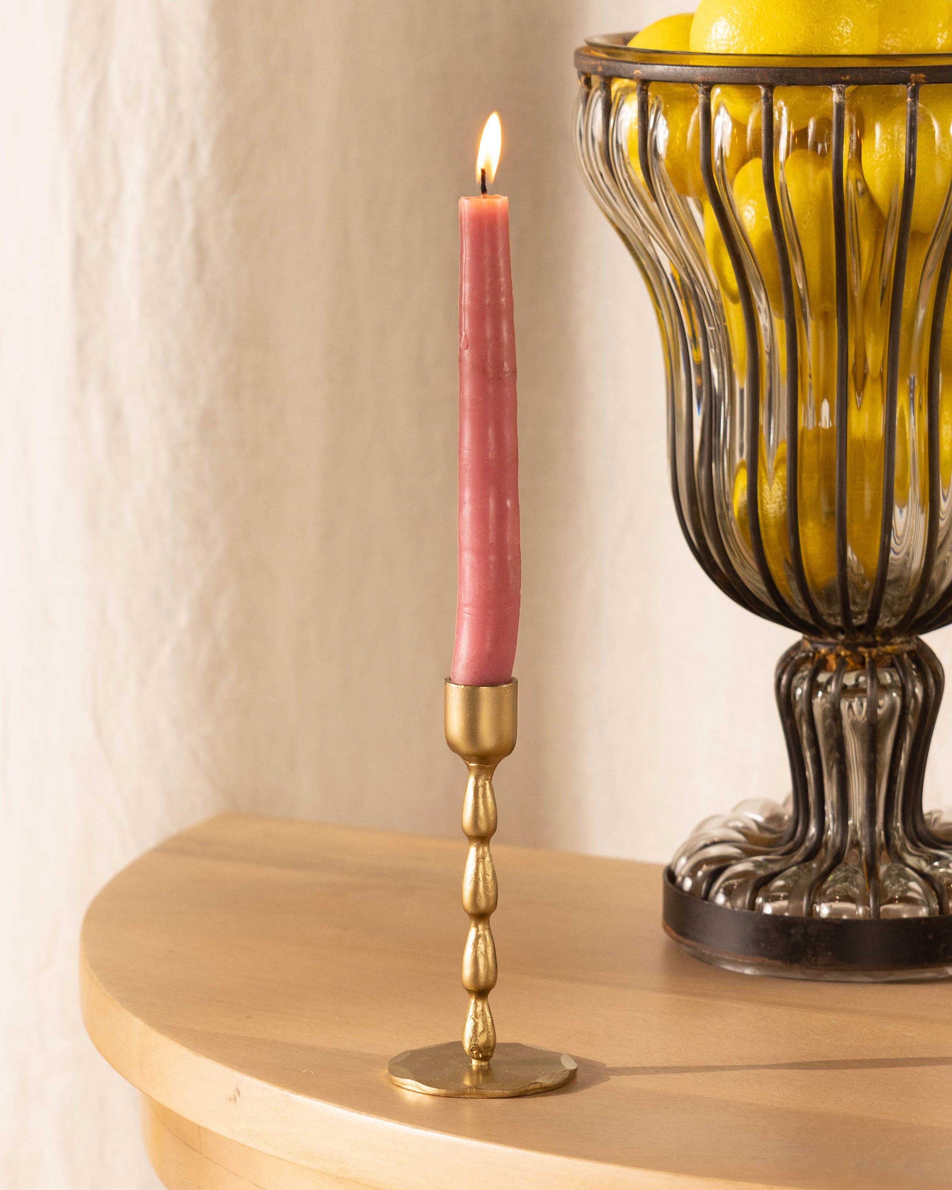 Hand Forged Candle Holder -  Gold