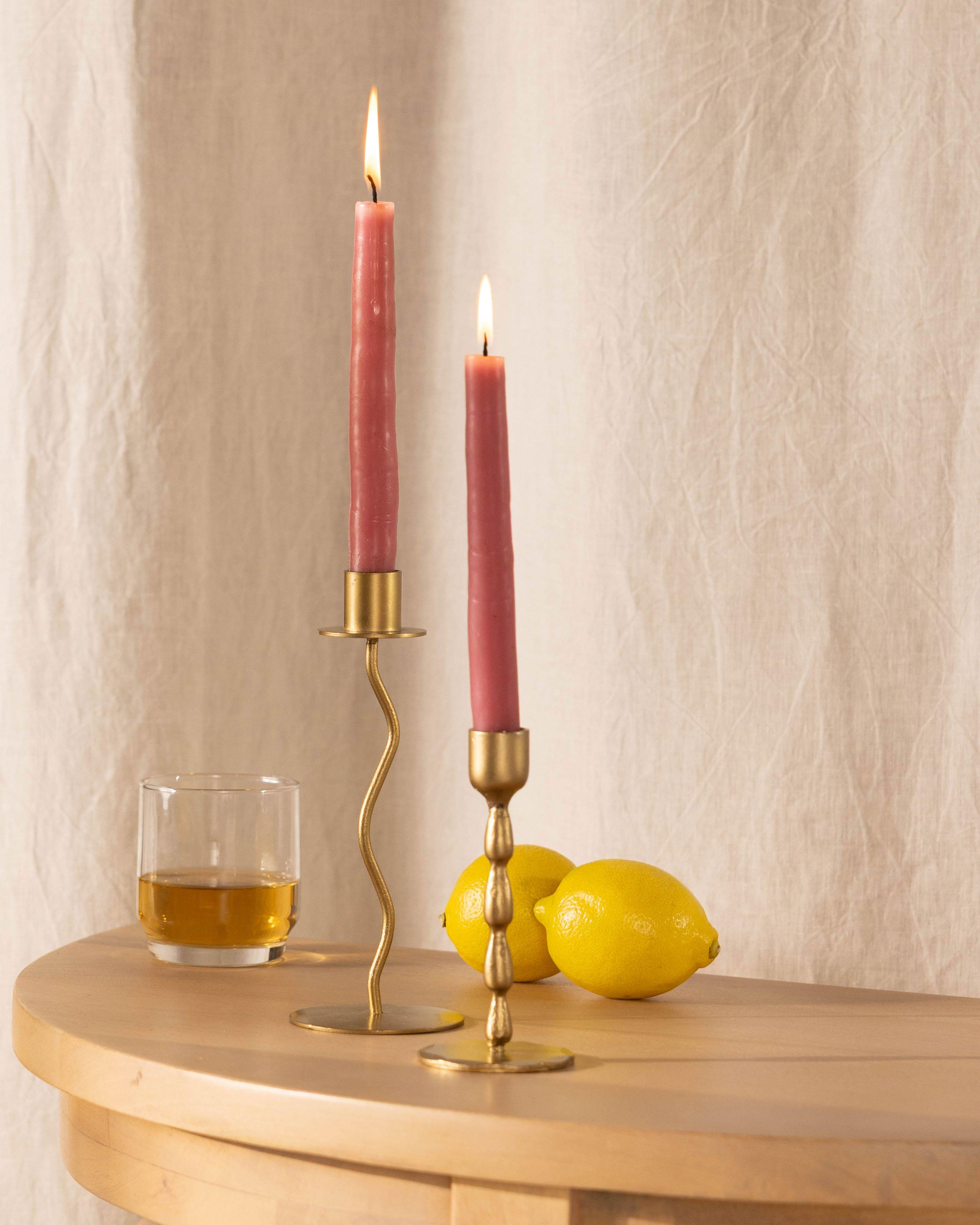 Hand Forged Candle Holder -  Gold