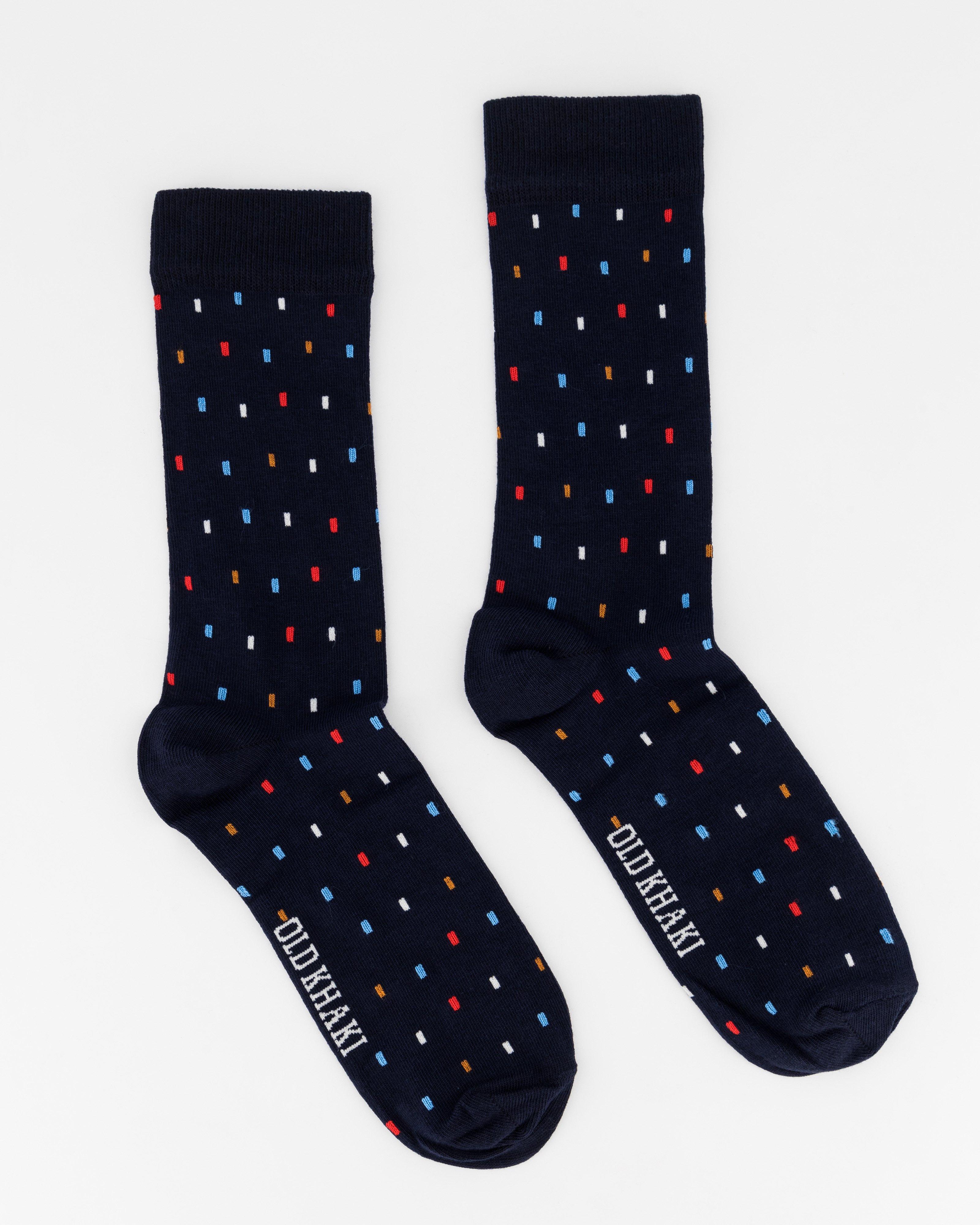 Men’s Henry Dotted Socks  -  Navy