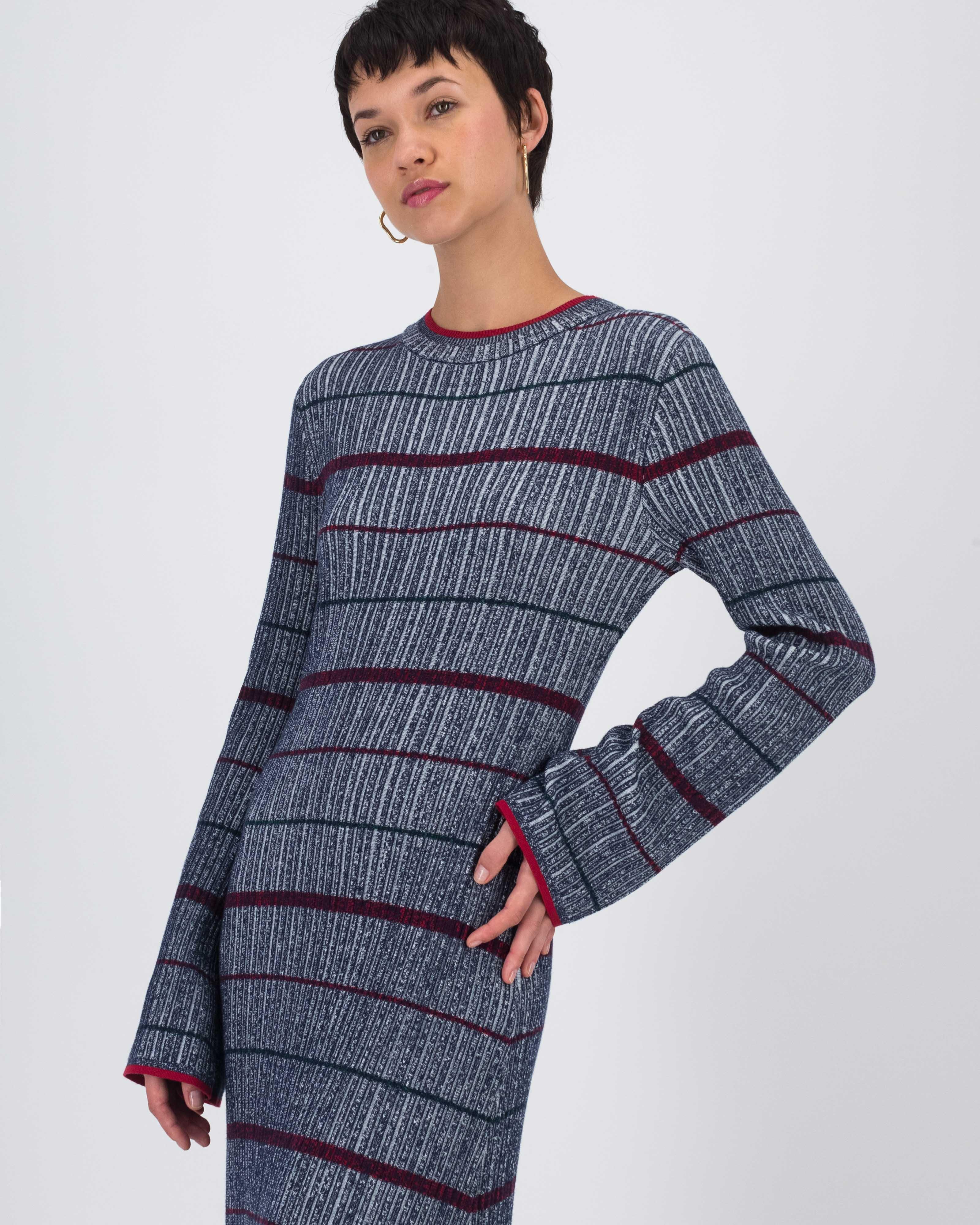 Nolla Knitwear Midi Dress -  Blue