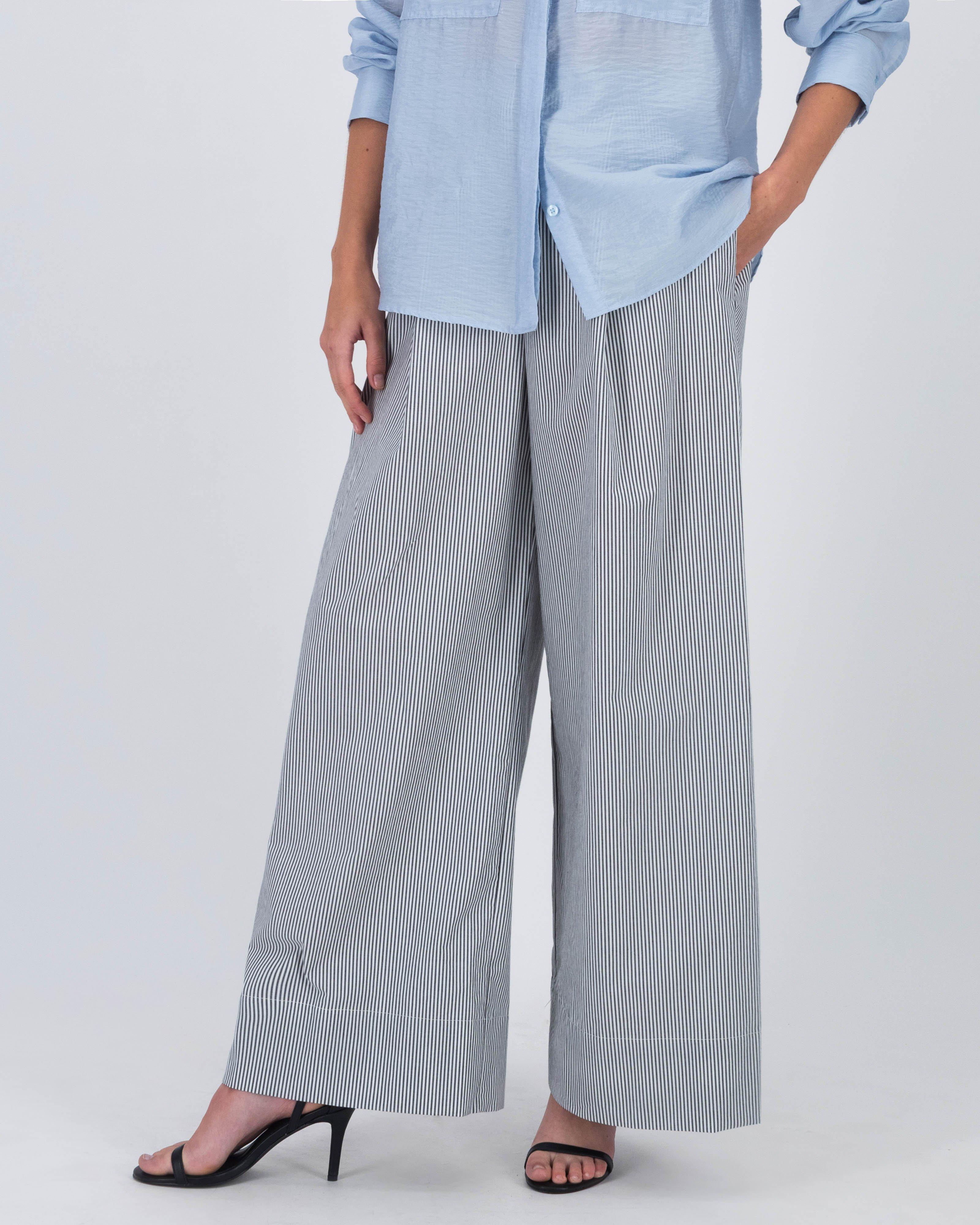 Lilah Striped Pant  -  Grey