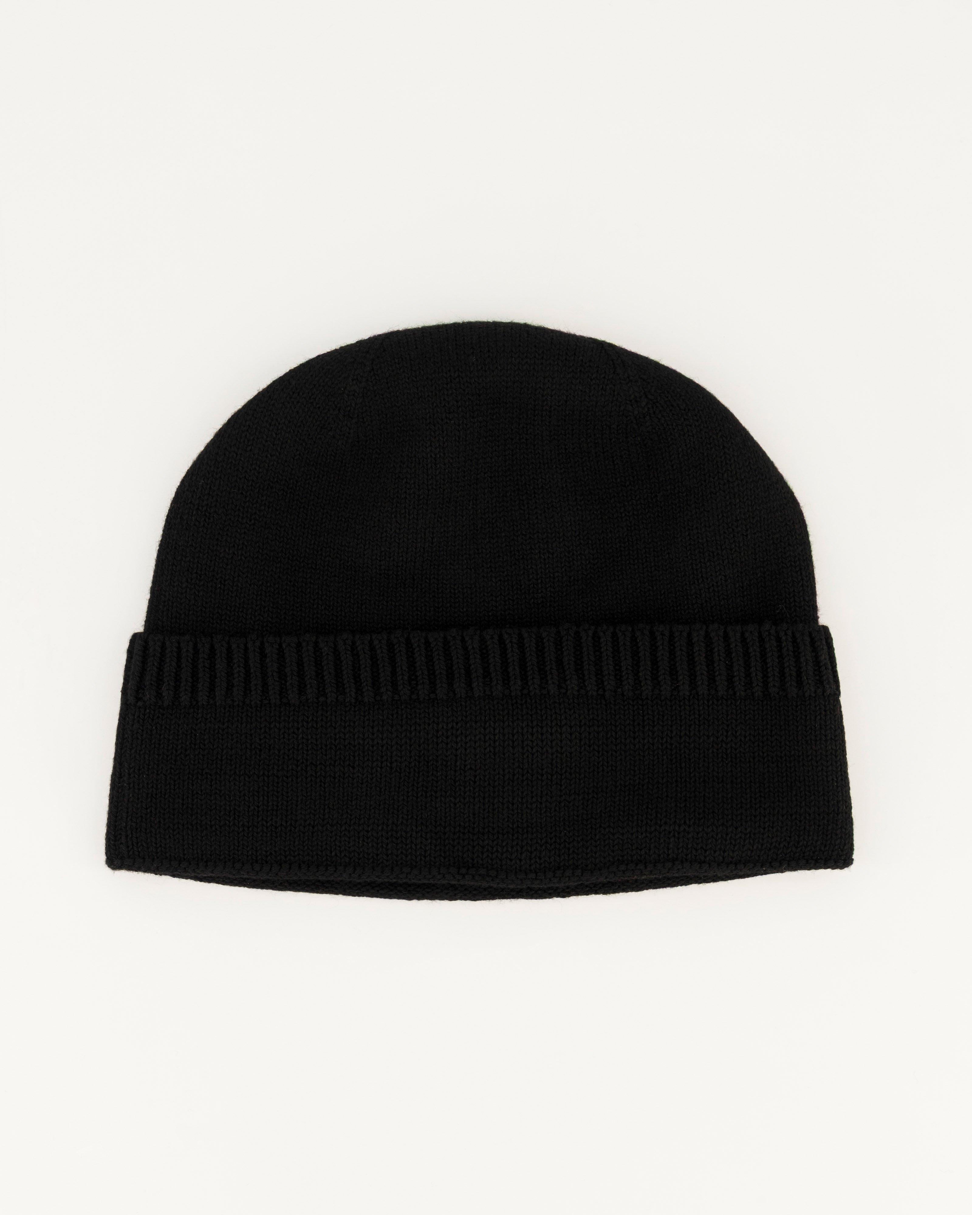 Allegra Fluffy Ribbed Beanie -  Black