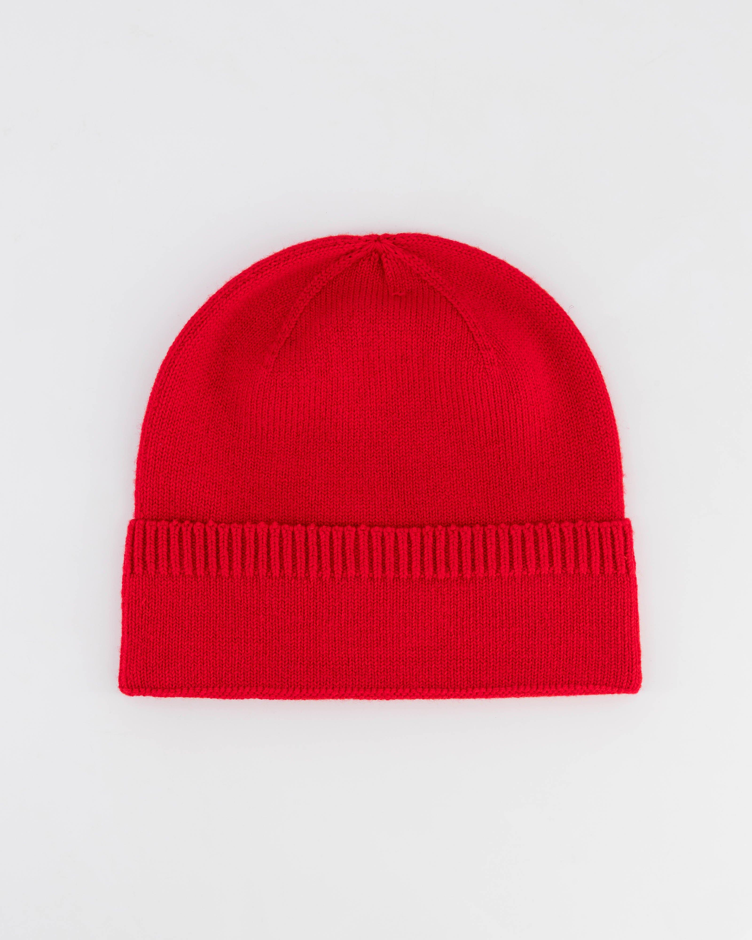 Allegra Fluffy Ribbed Beanie -  Red