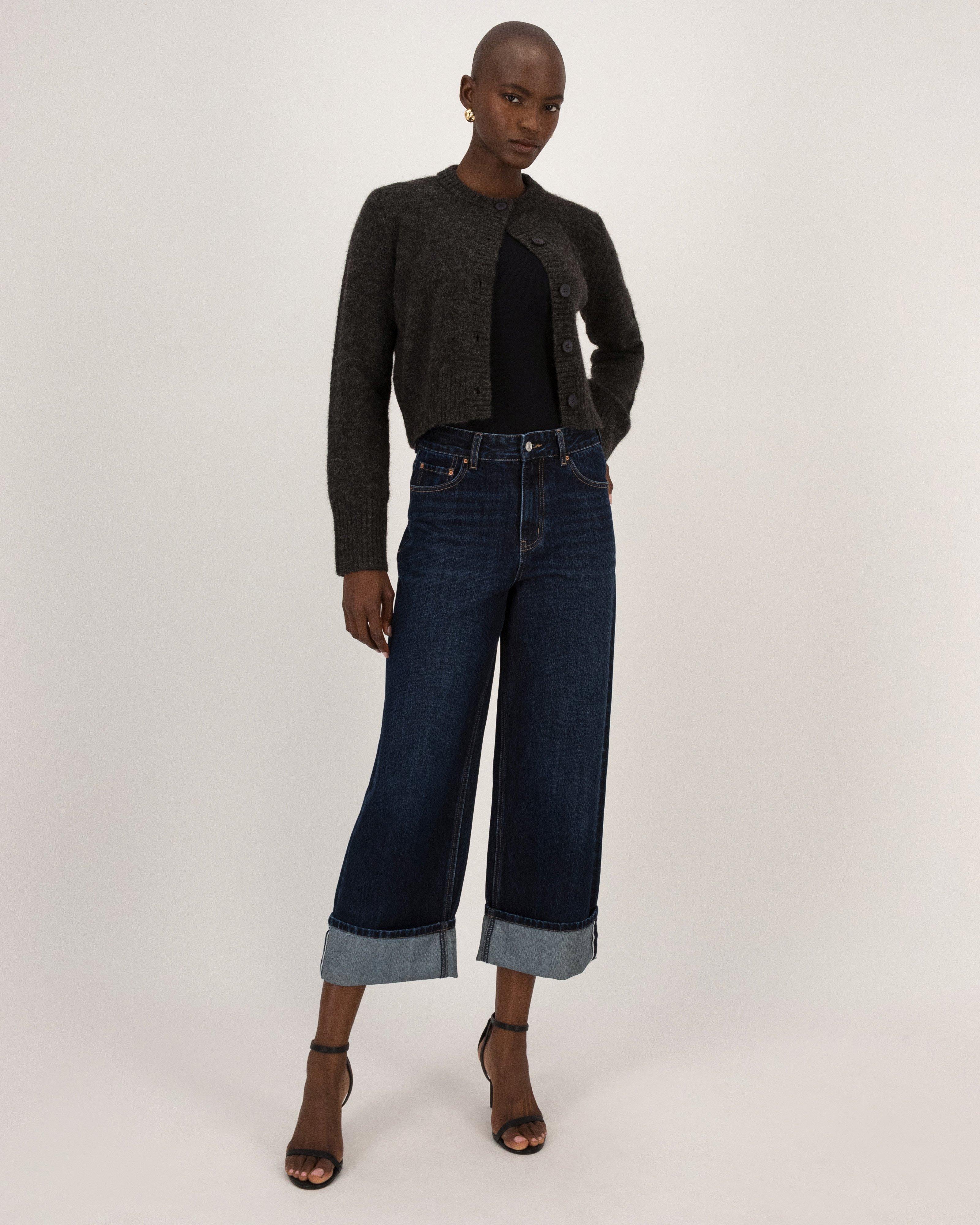 Erynn Button Through Cardigan -  Charcoal