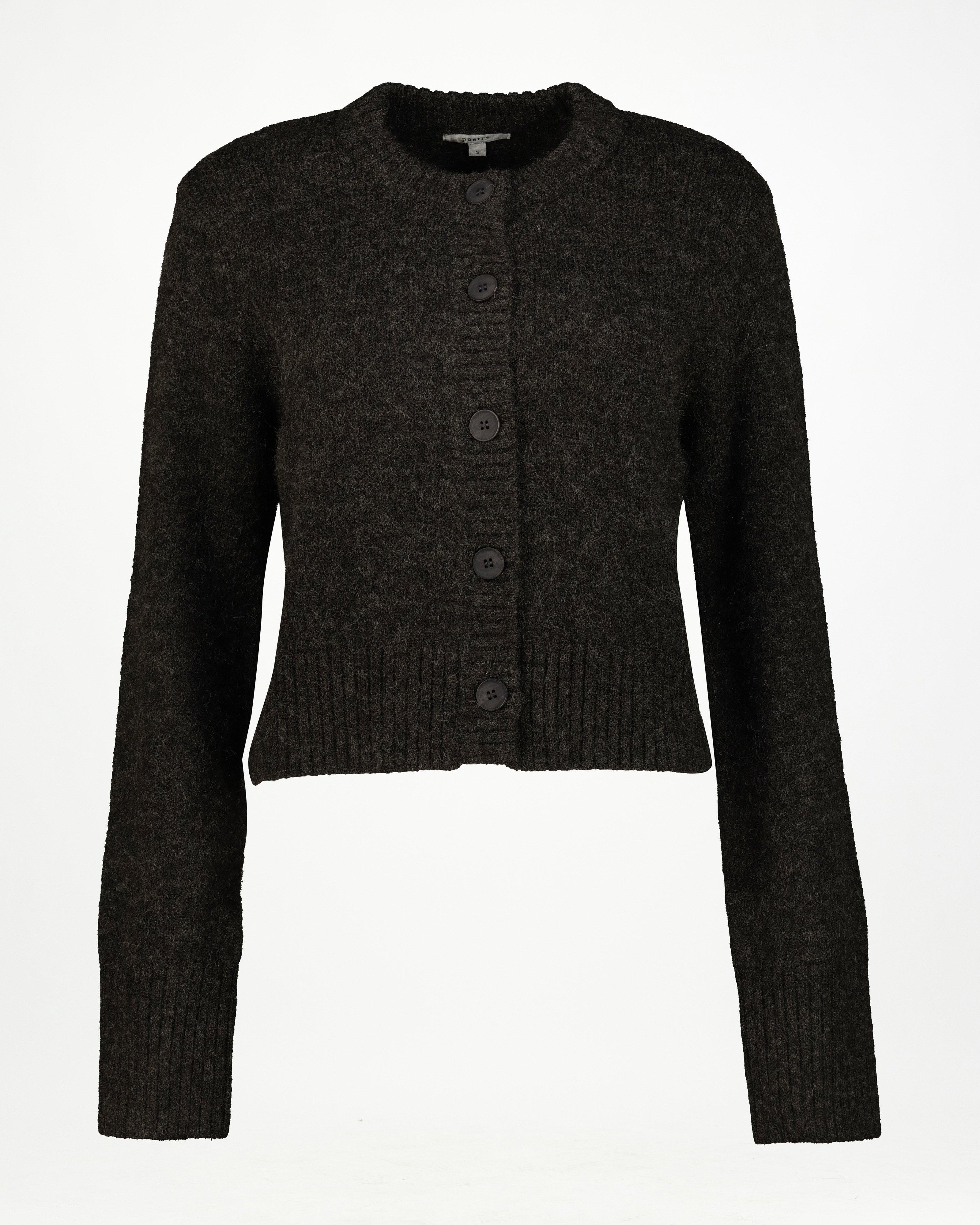 Erynn Button Through Cardigan -  Charcoal