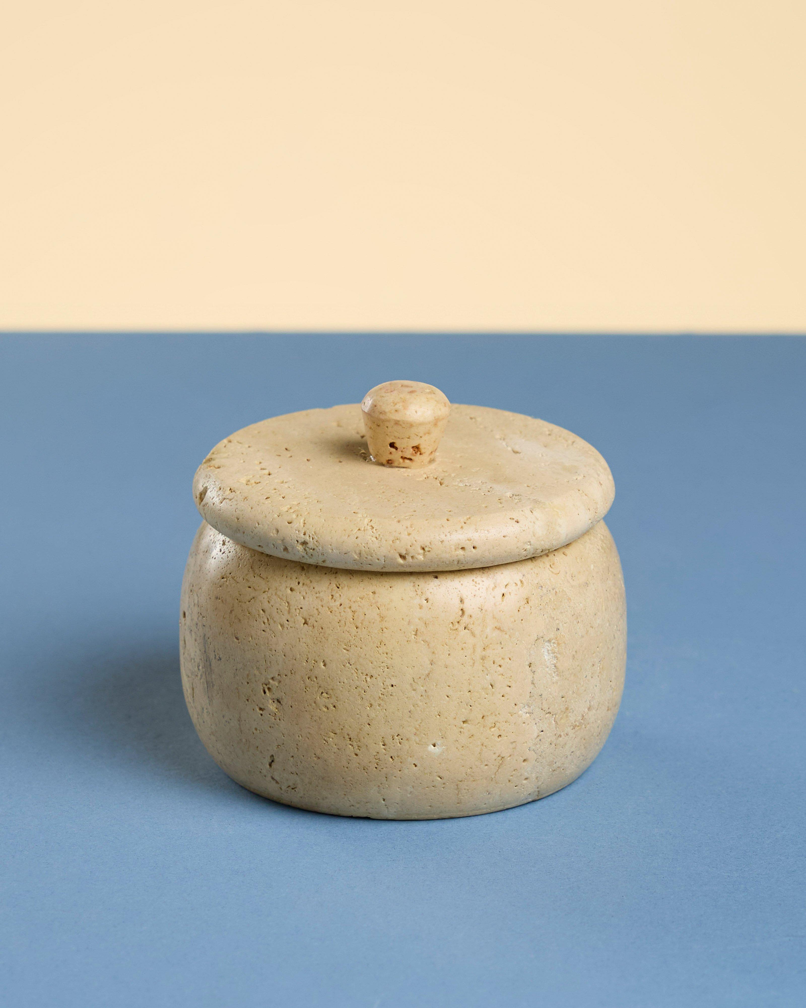 Chianti Grey Travertine Canister -  Taupe