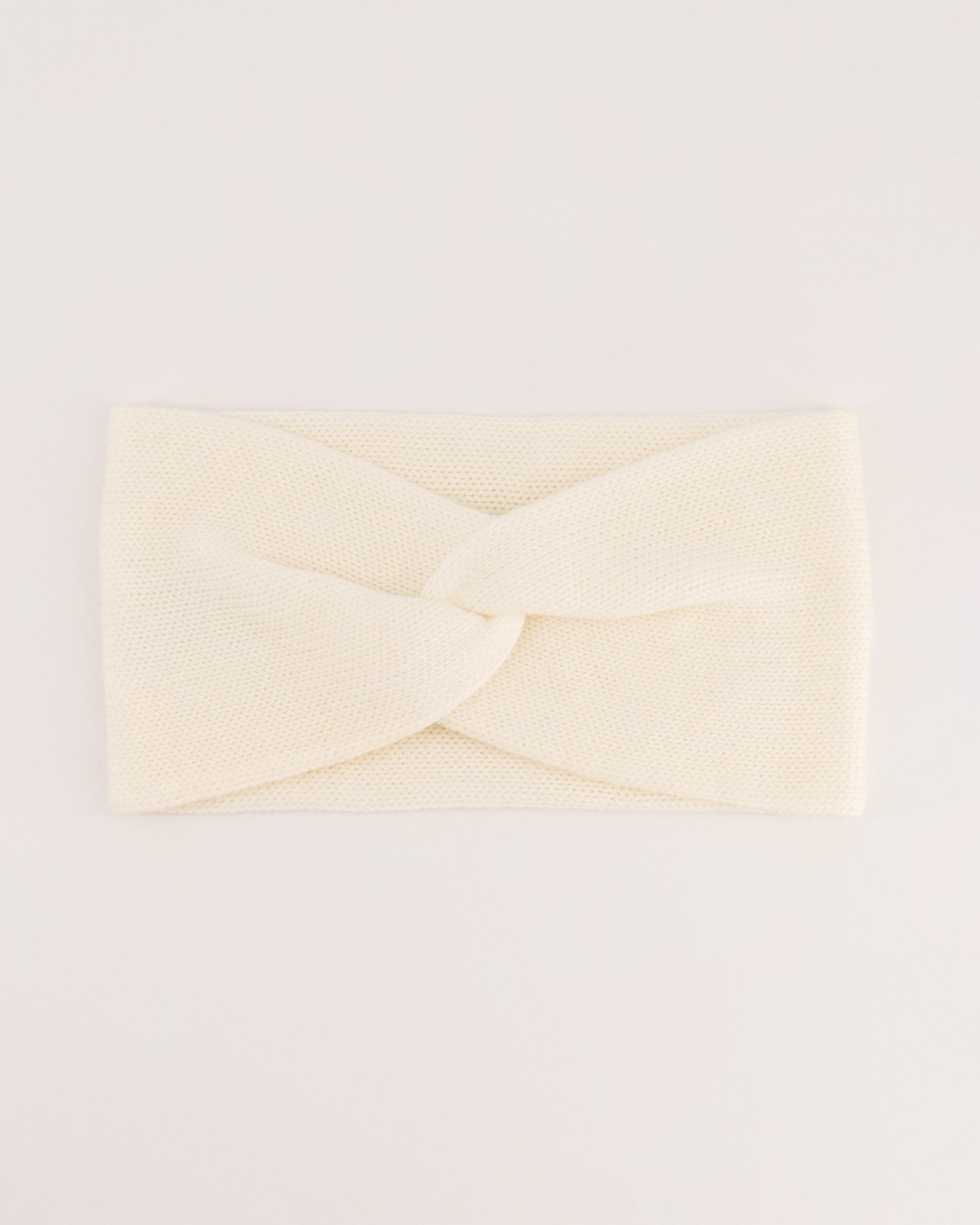 Della Twist-Front Knit Headband -  Milk