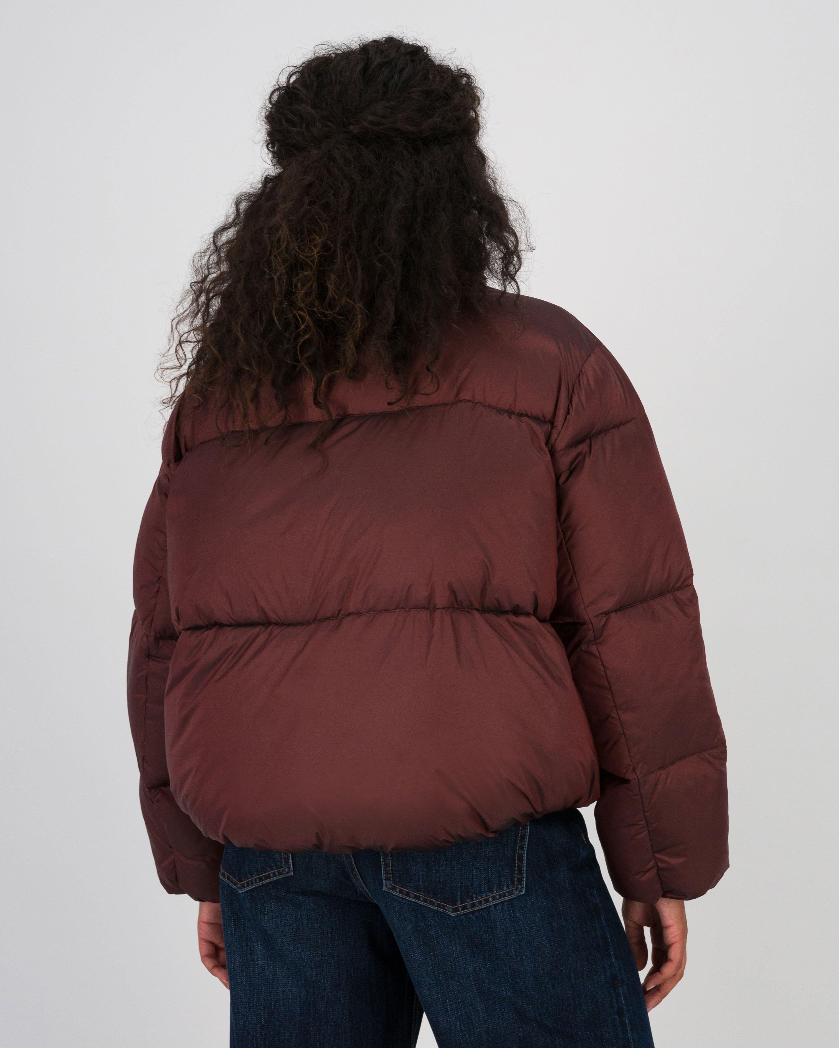 Novah Short Puffer Jacket -  Burgundy
