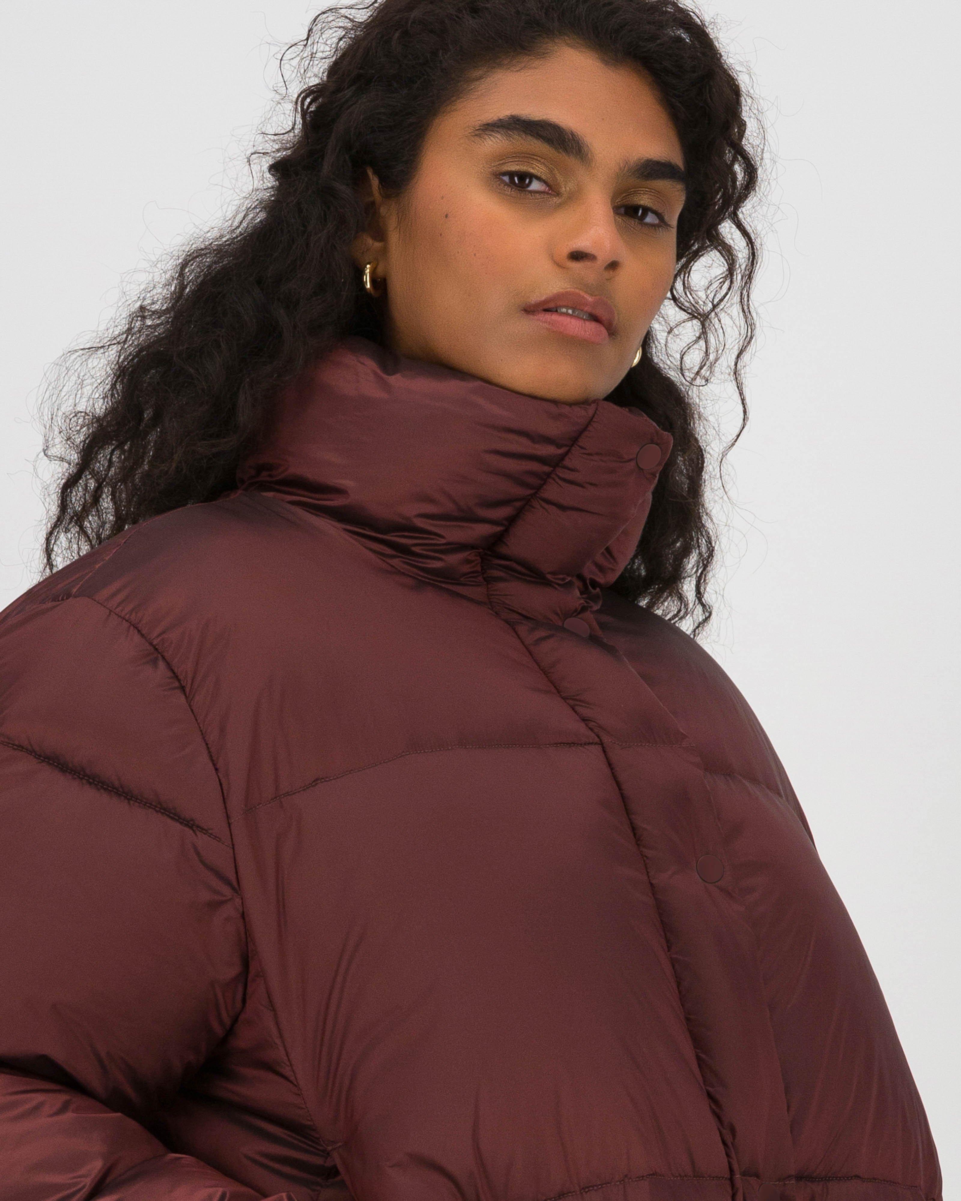 Novah Short Puffer Jacket -  Burgundy