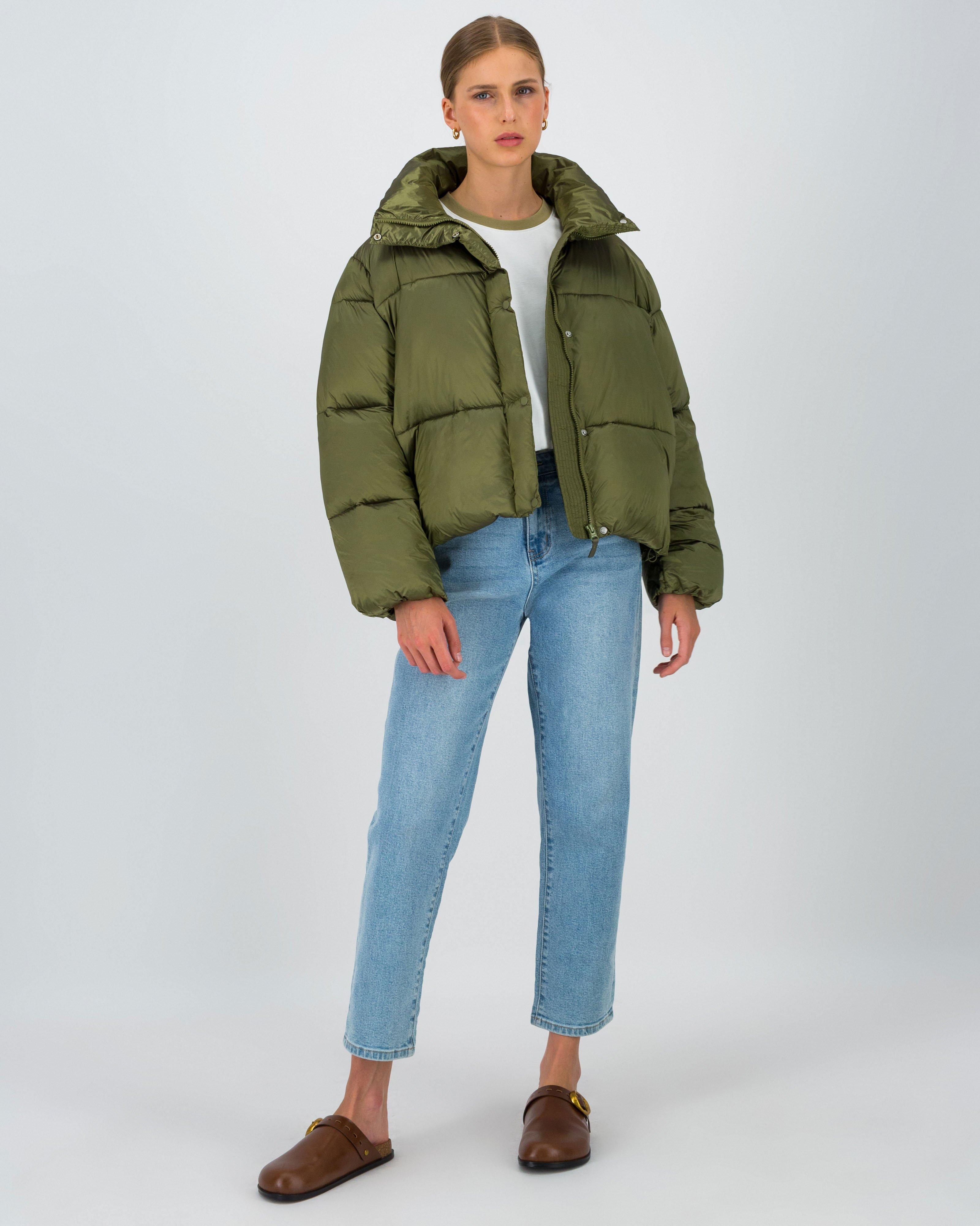 Novah Short Puffer Jacket -  Green