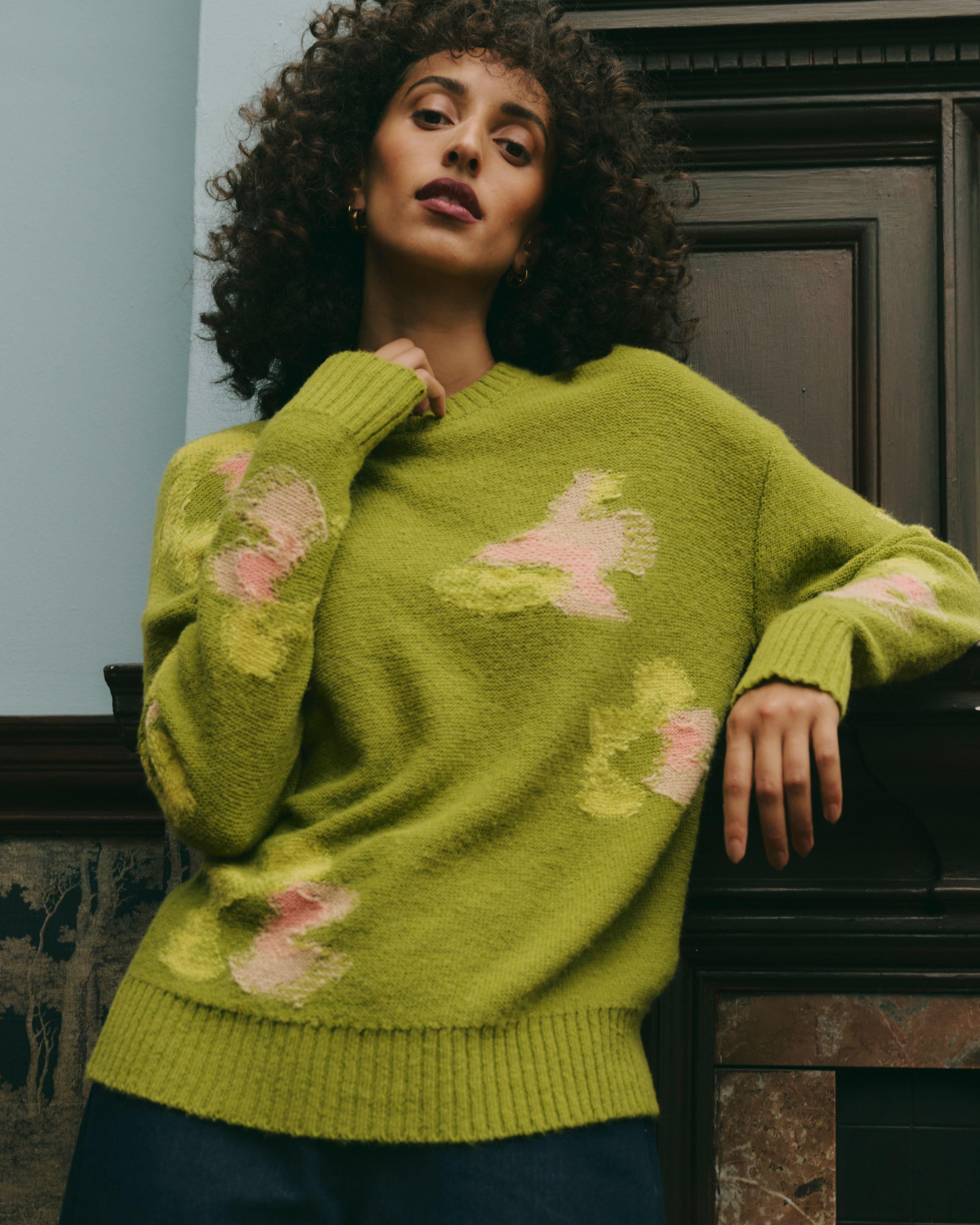 Hope Floral Pullover -  Green