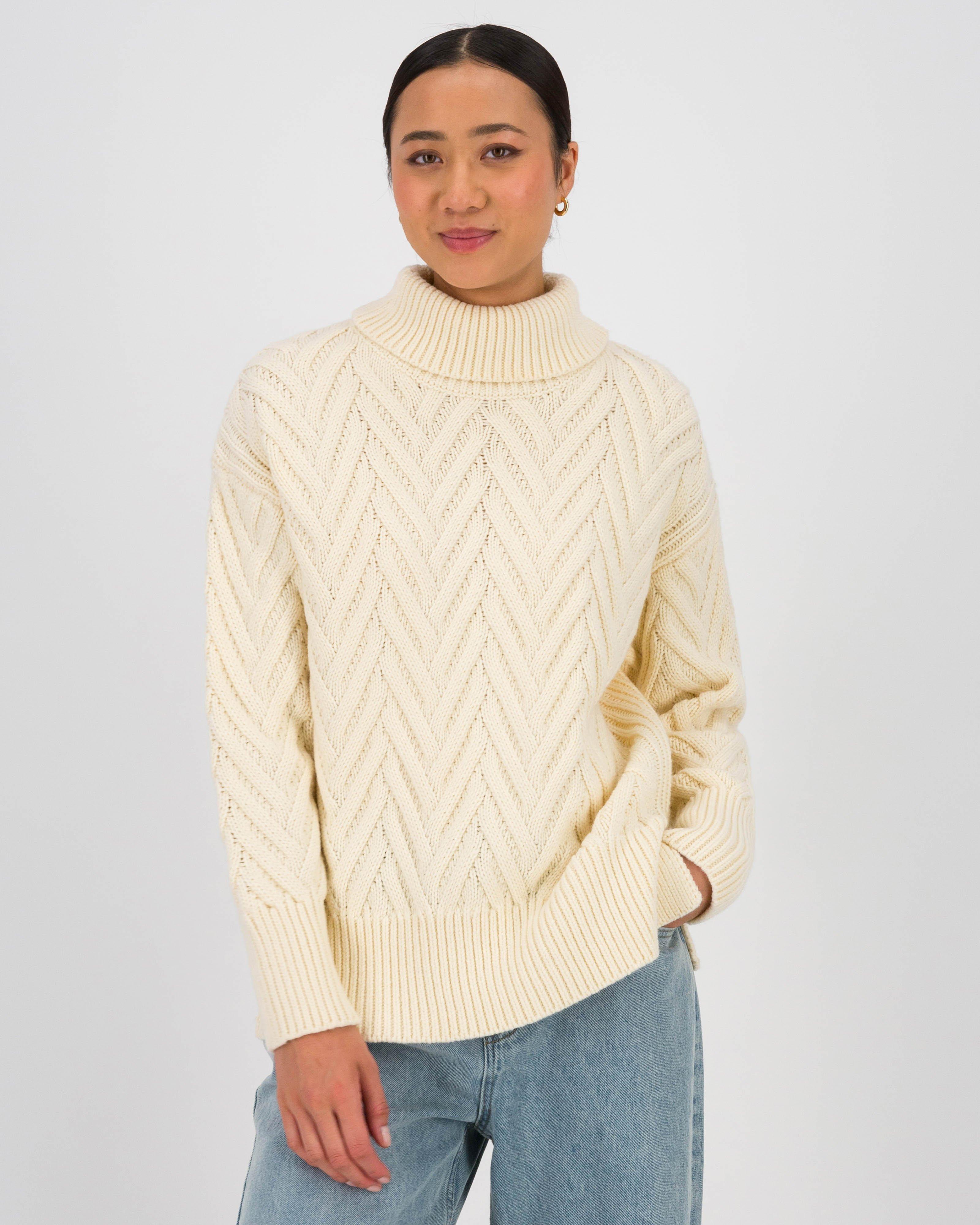 Fiona Cable Pullover -  Milk