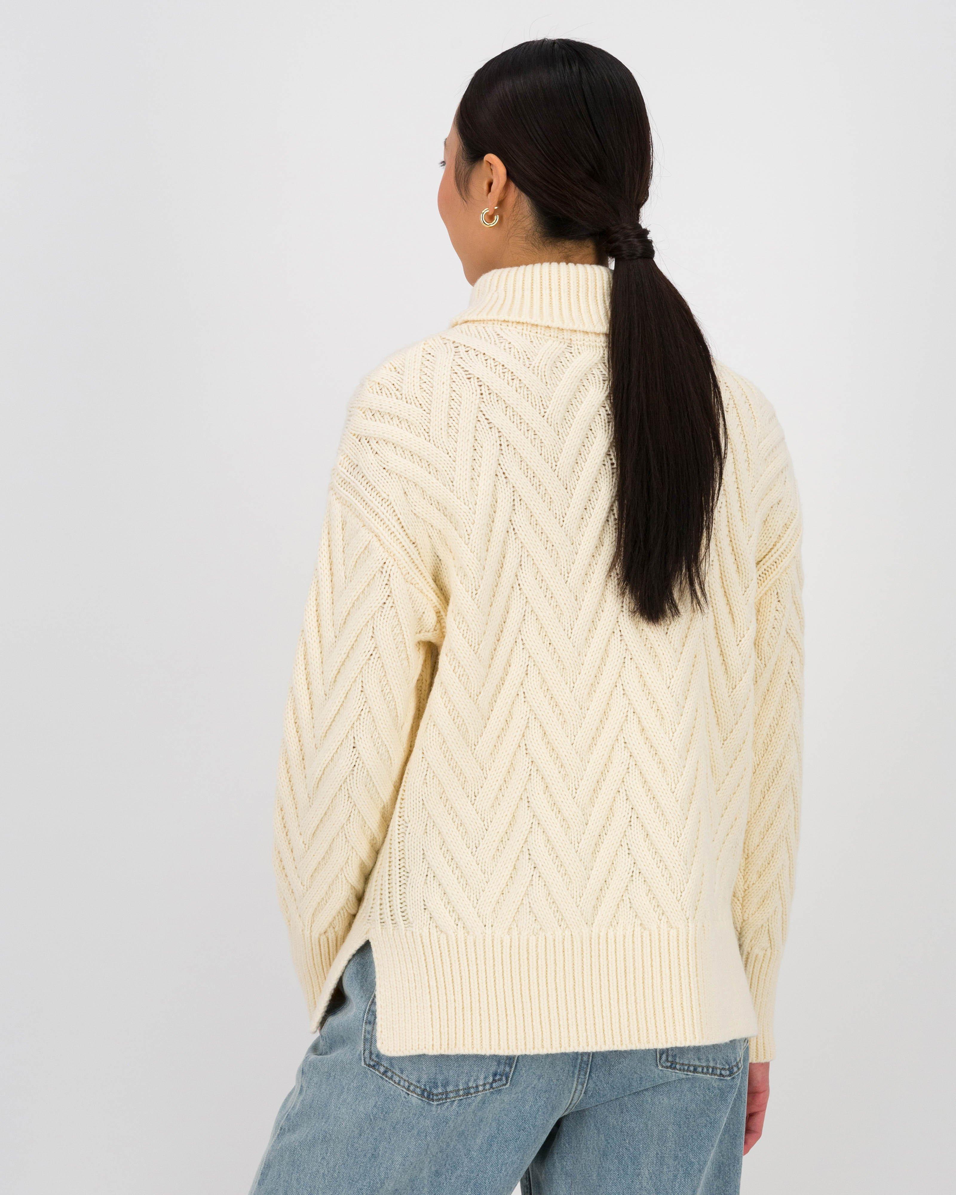 Fiona Cable Pullover -  Milk