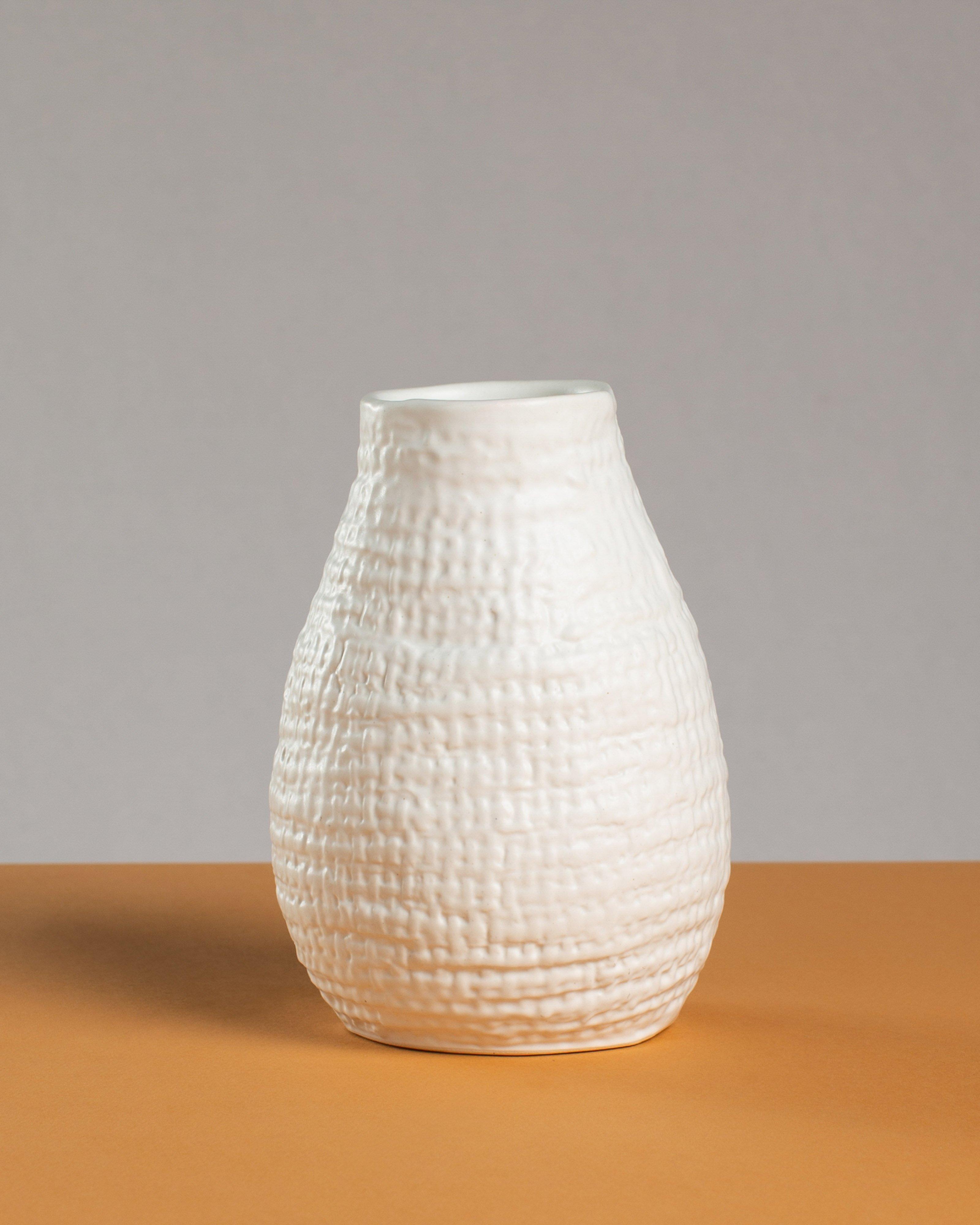 Hessian Bud Vase -  Milk