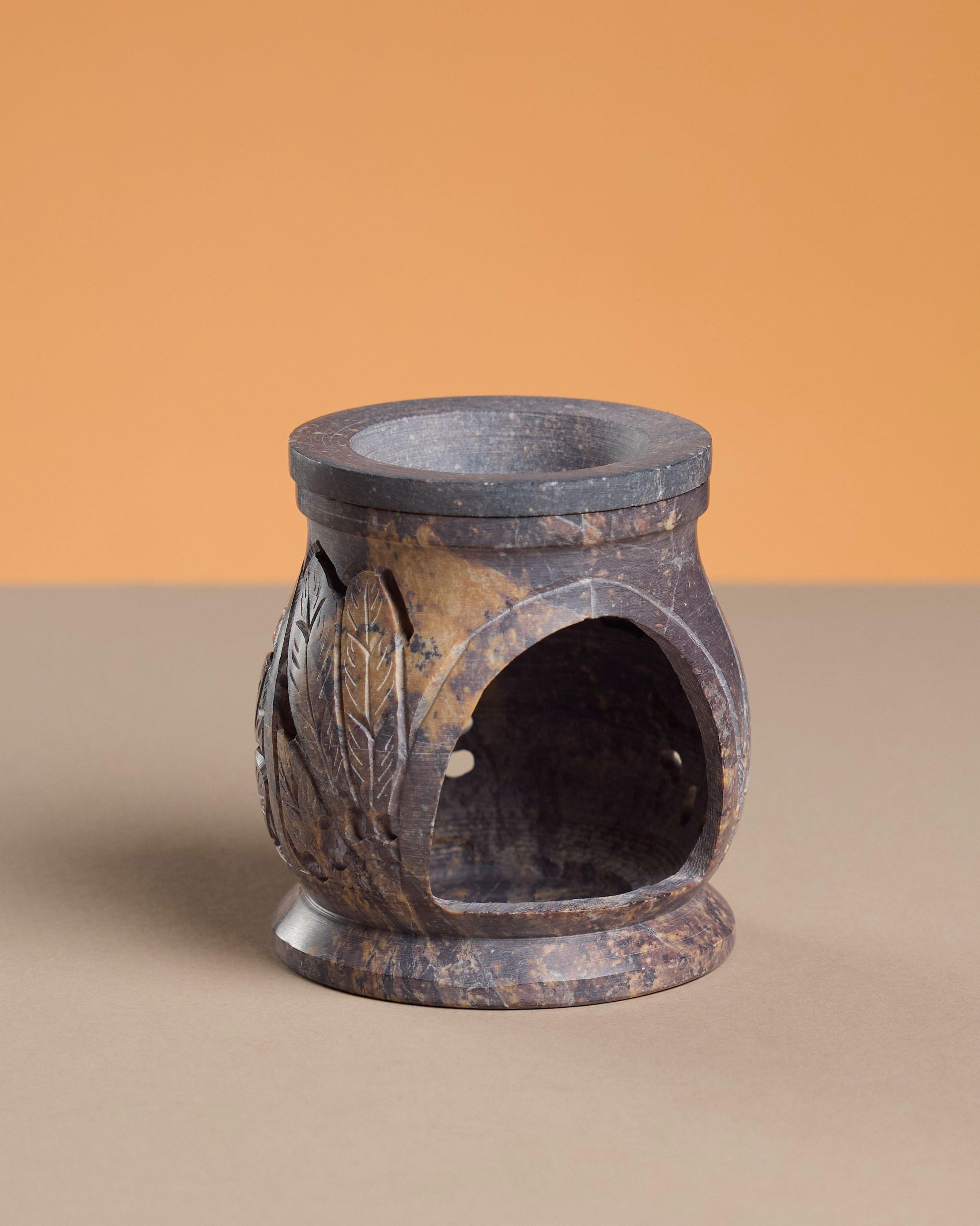 Leaves Soapstone Oil Burner -  Stone