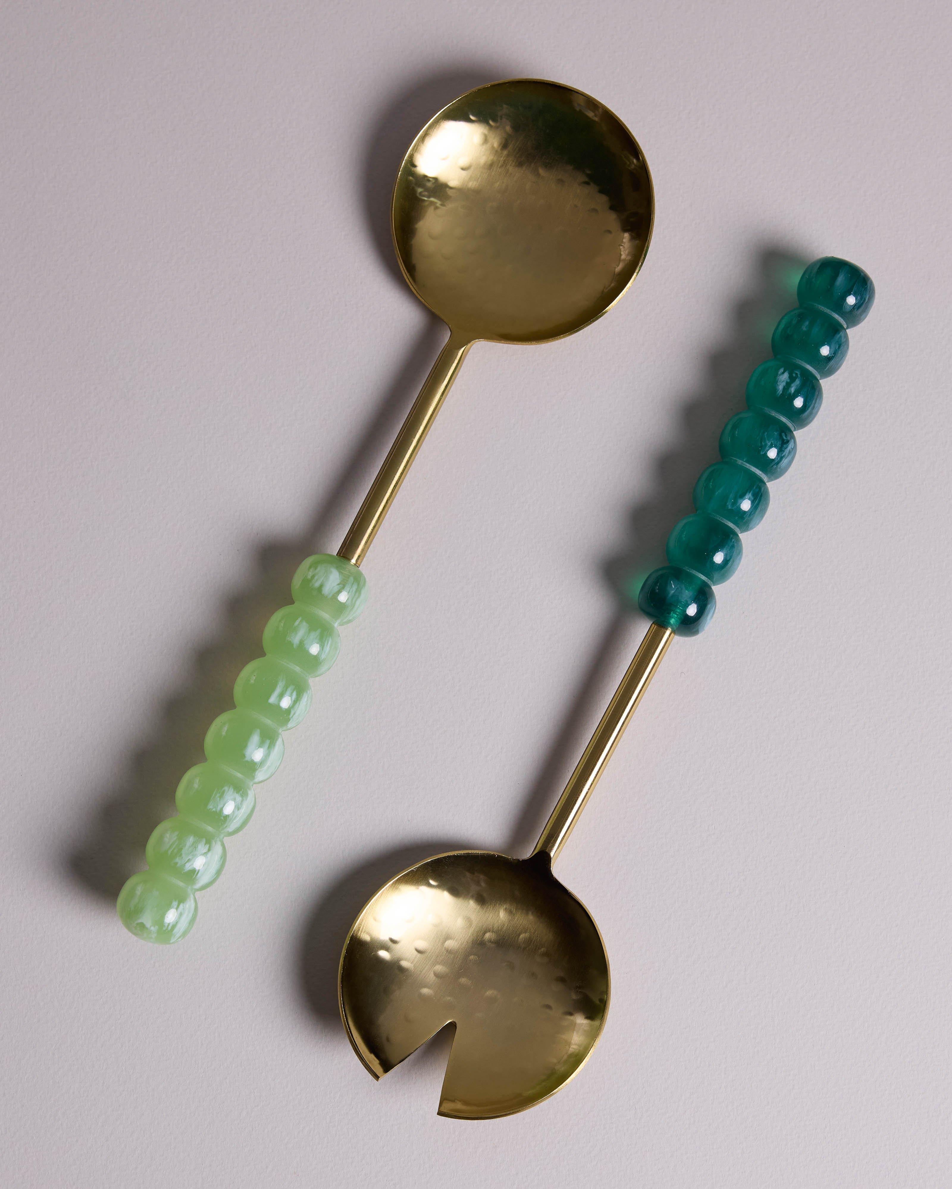 Jacky Resin & Metal Server Set -  Green