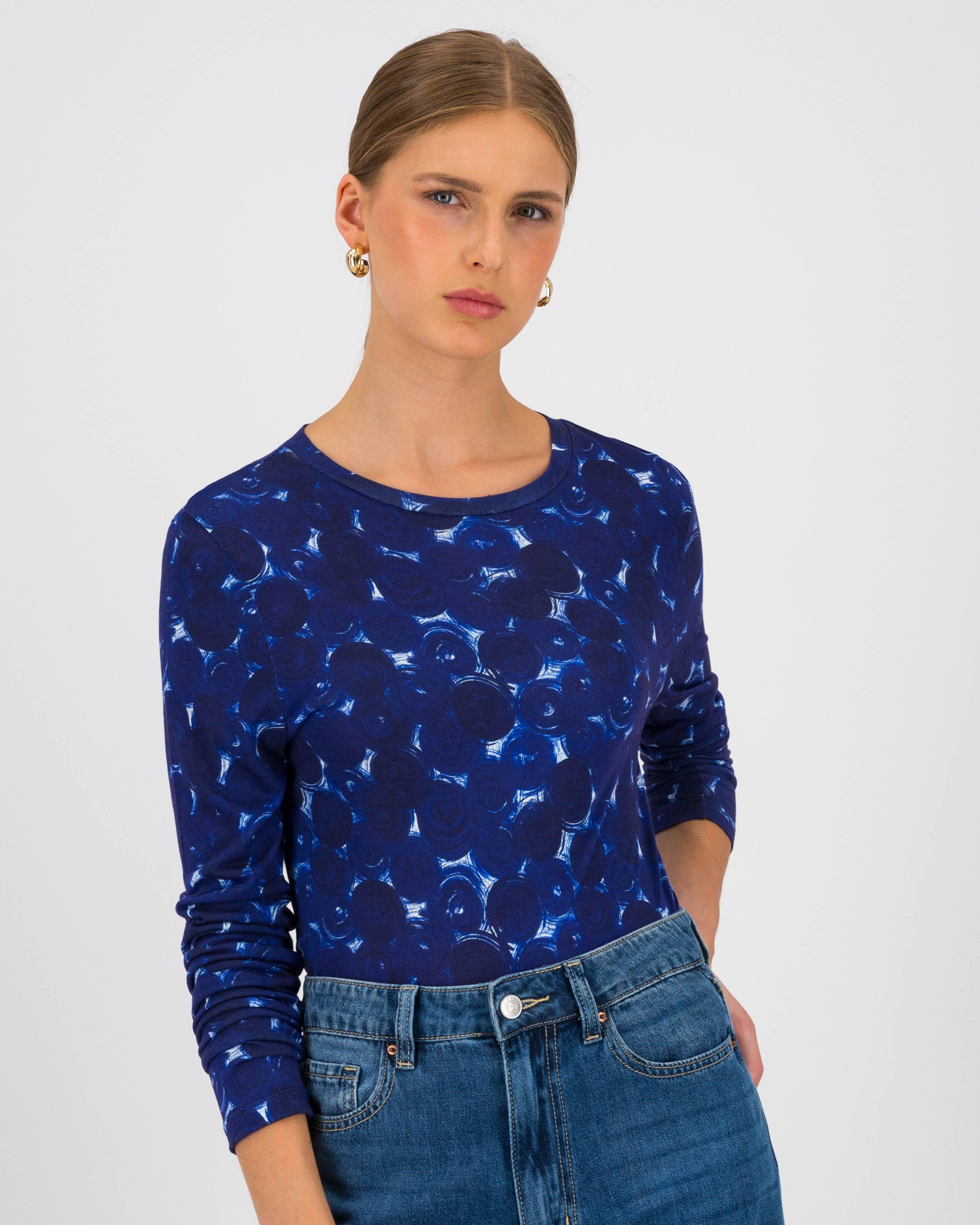 Calla Printed Top -  Blue