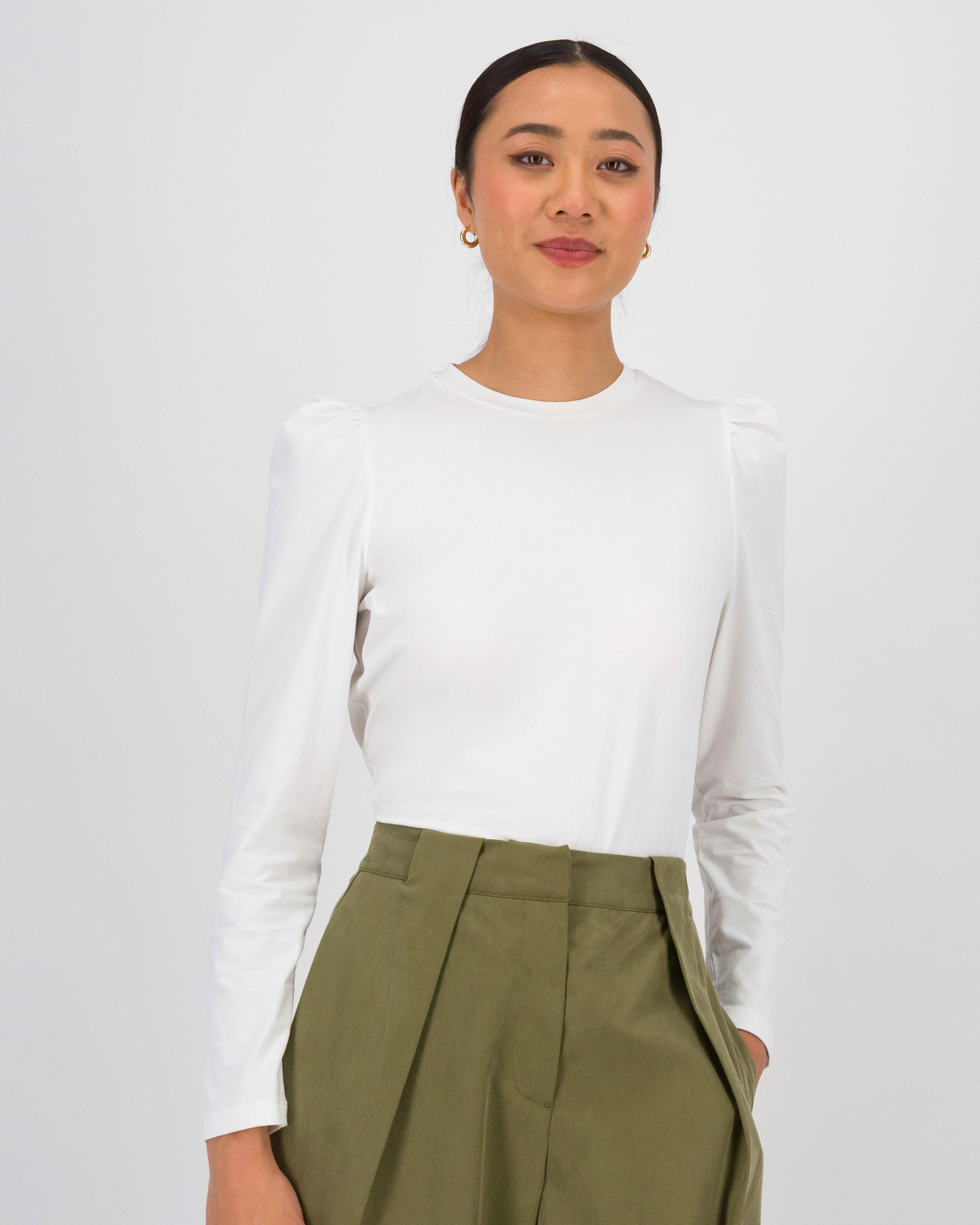 Samone Puff Sleeve Top -  Milk