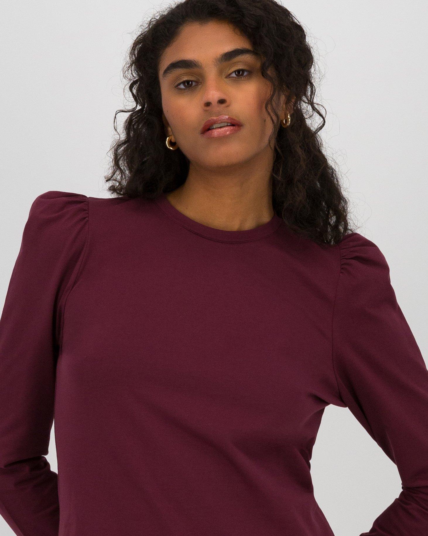 Samone Puff Sleeve Top -  Berry