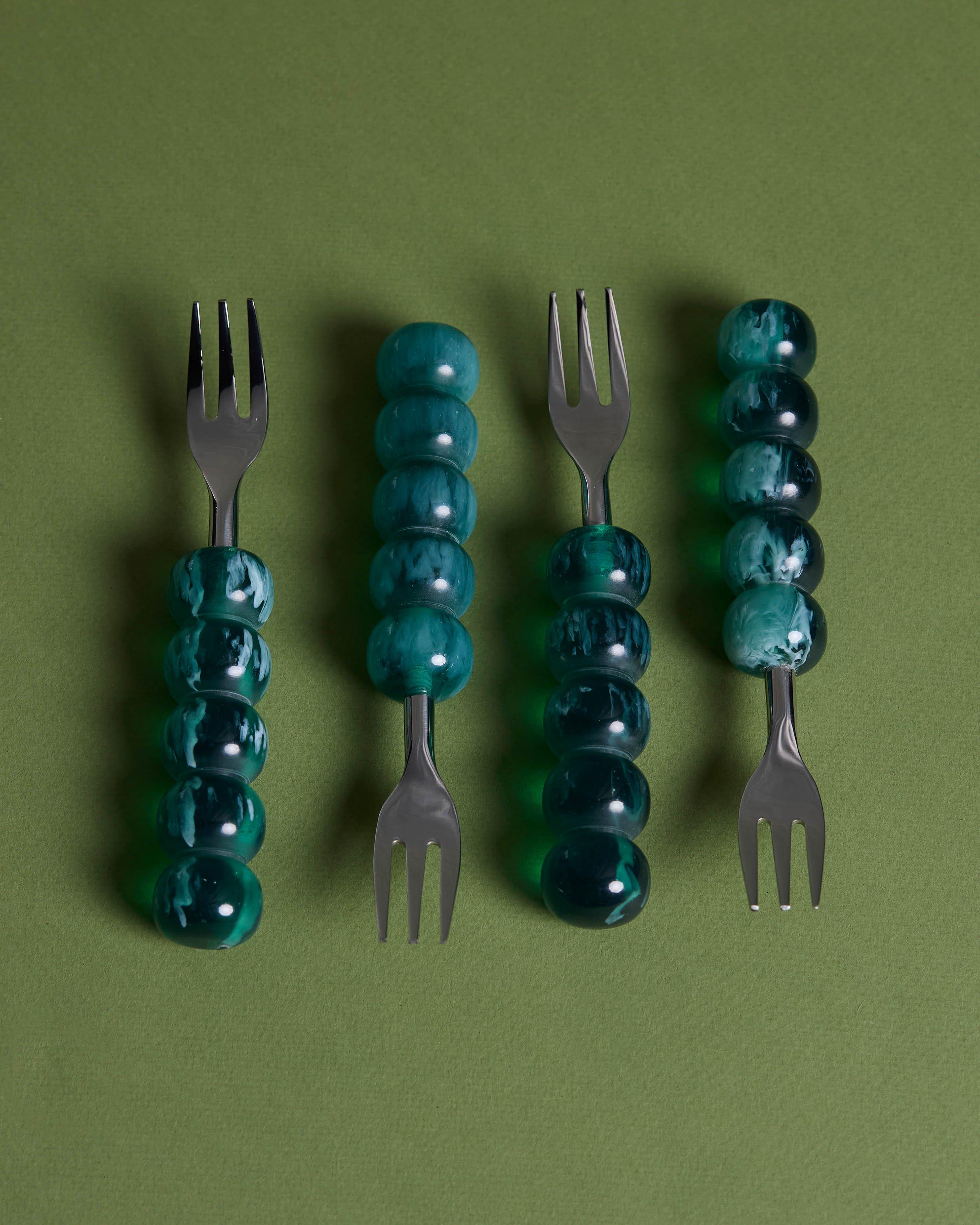 Jacky Resin Tapas Fork Set -  Green