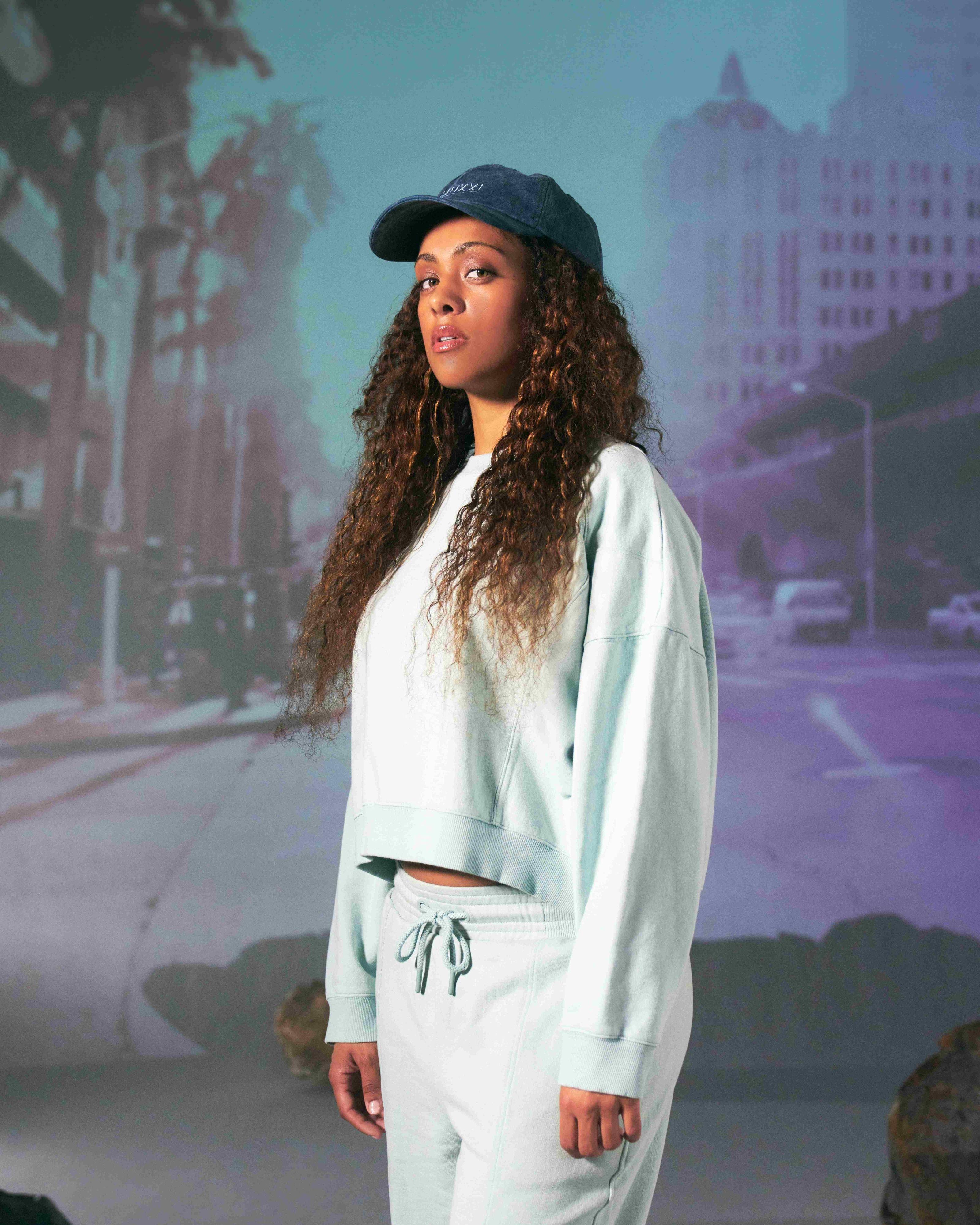 MMXXI Women's nix Crewneck Track Top -  Sea Blue
