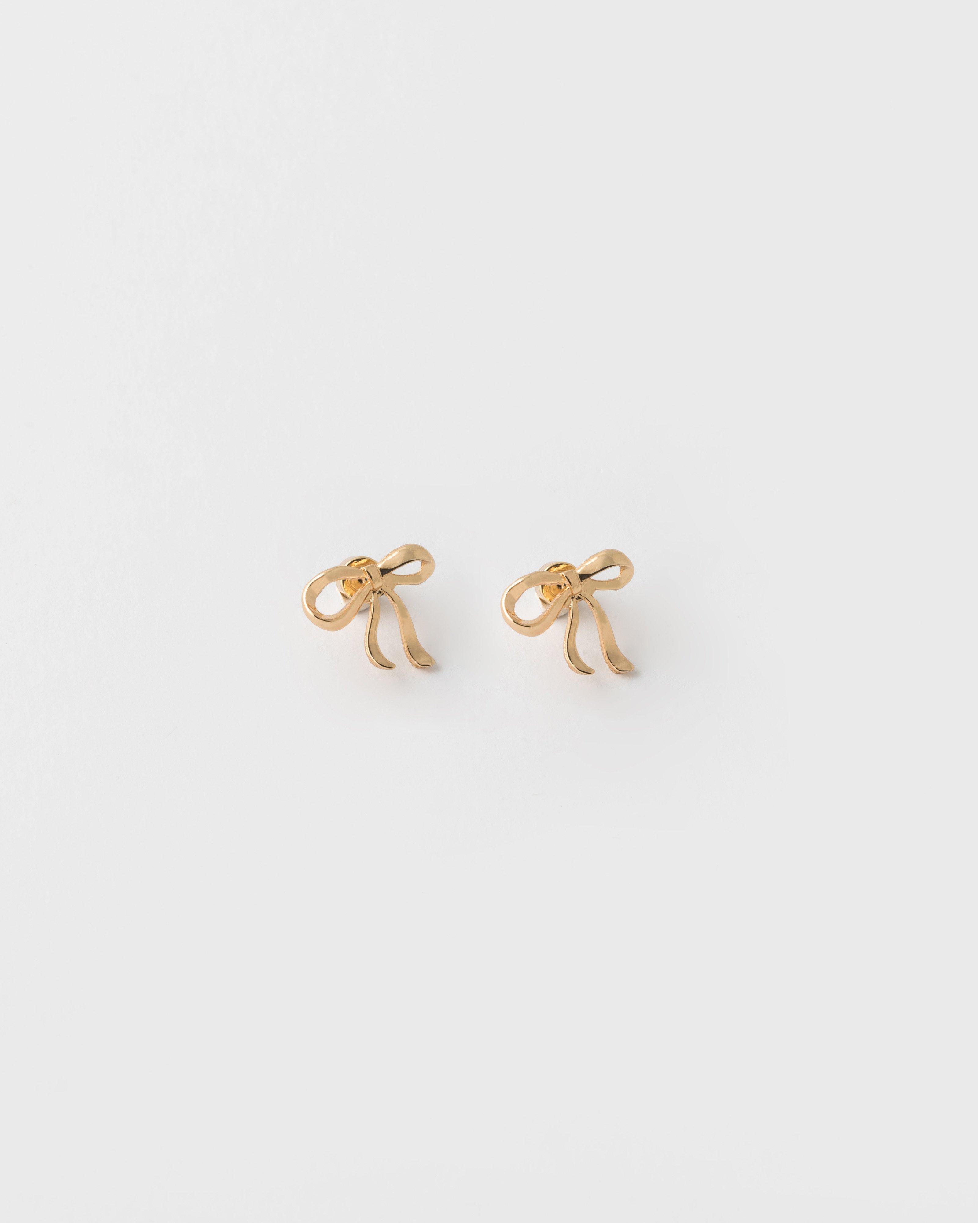 Mismatch Bow Earrings -  Gold