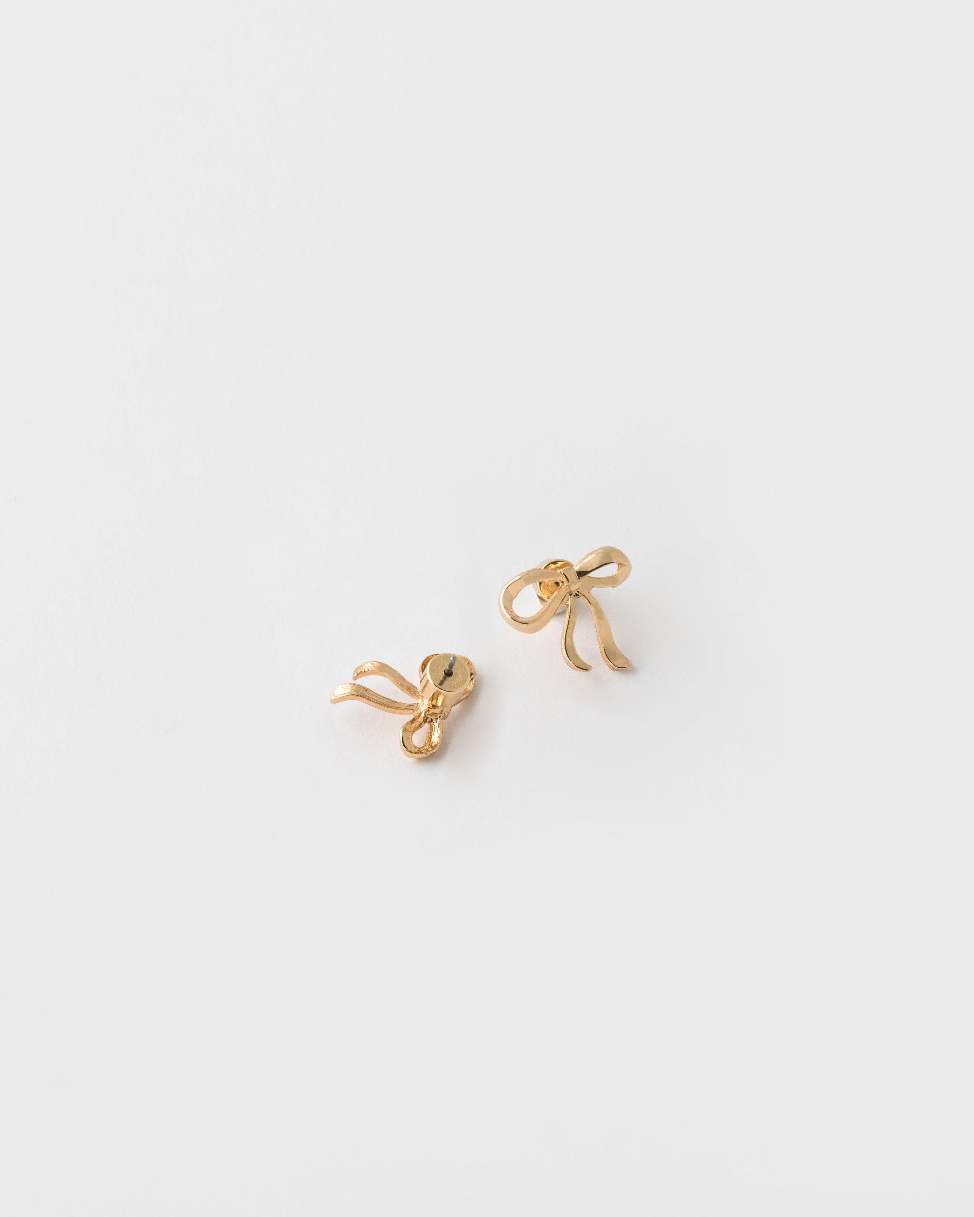 Mismatch Bow Earrings -  Gold
