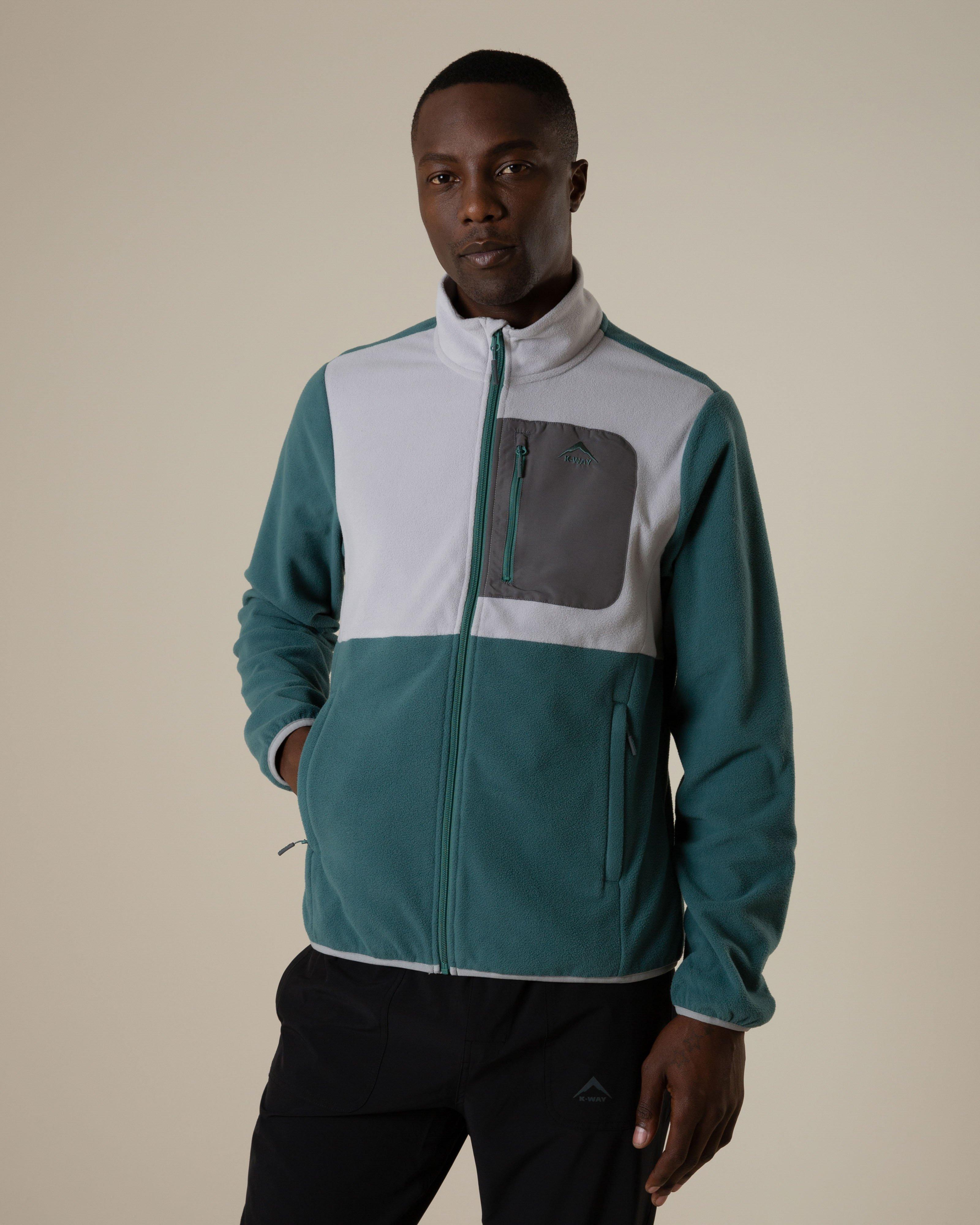 K-Way Men’s Edge Full Zip Fleece Top -  Light Green