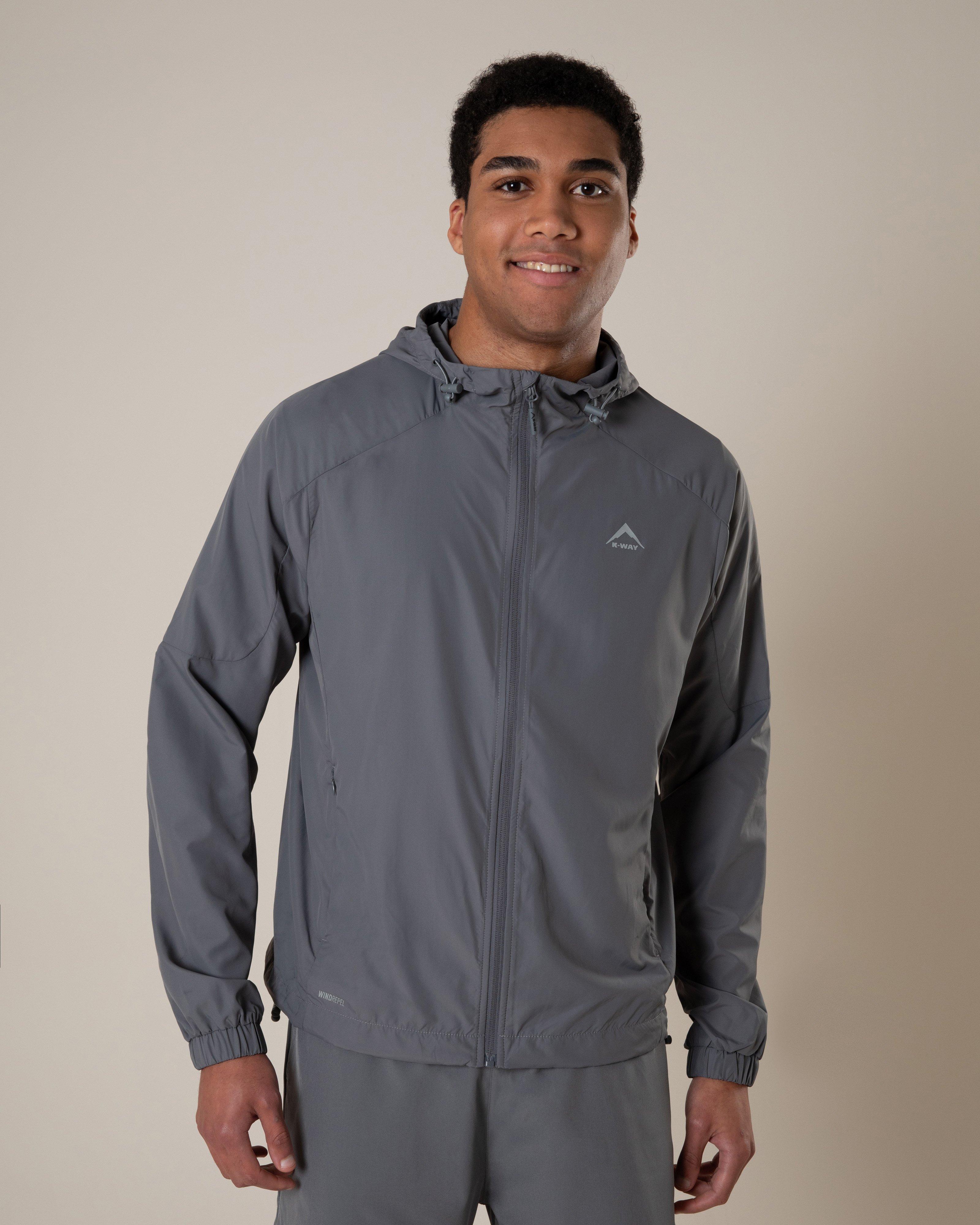 K-Way Men's Pulse Wind Stopper Jacket -  Charcoal