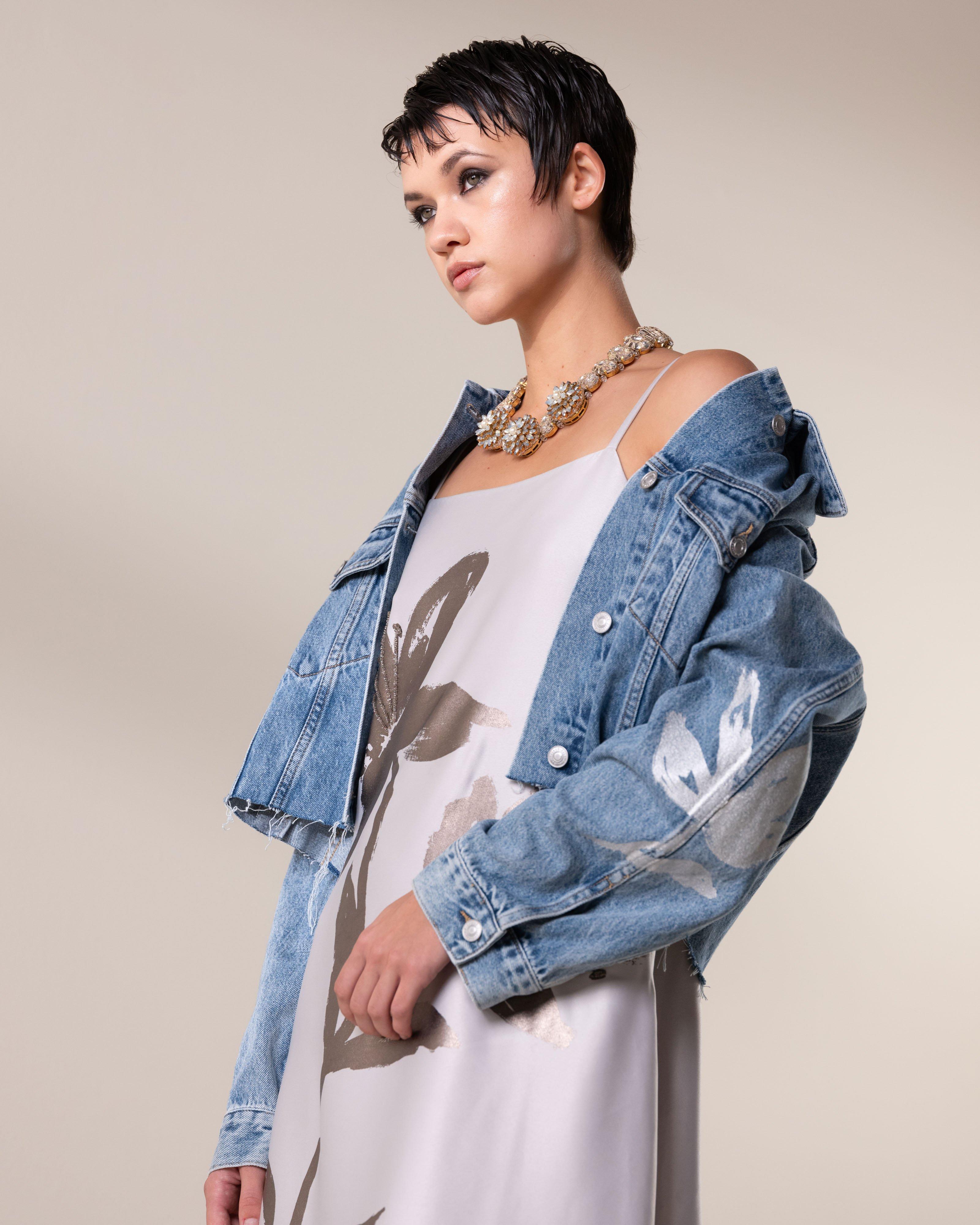 KLûK CGDT x Poetry Column Dress -  Silver Grey