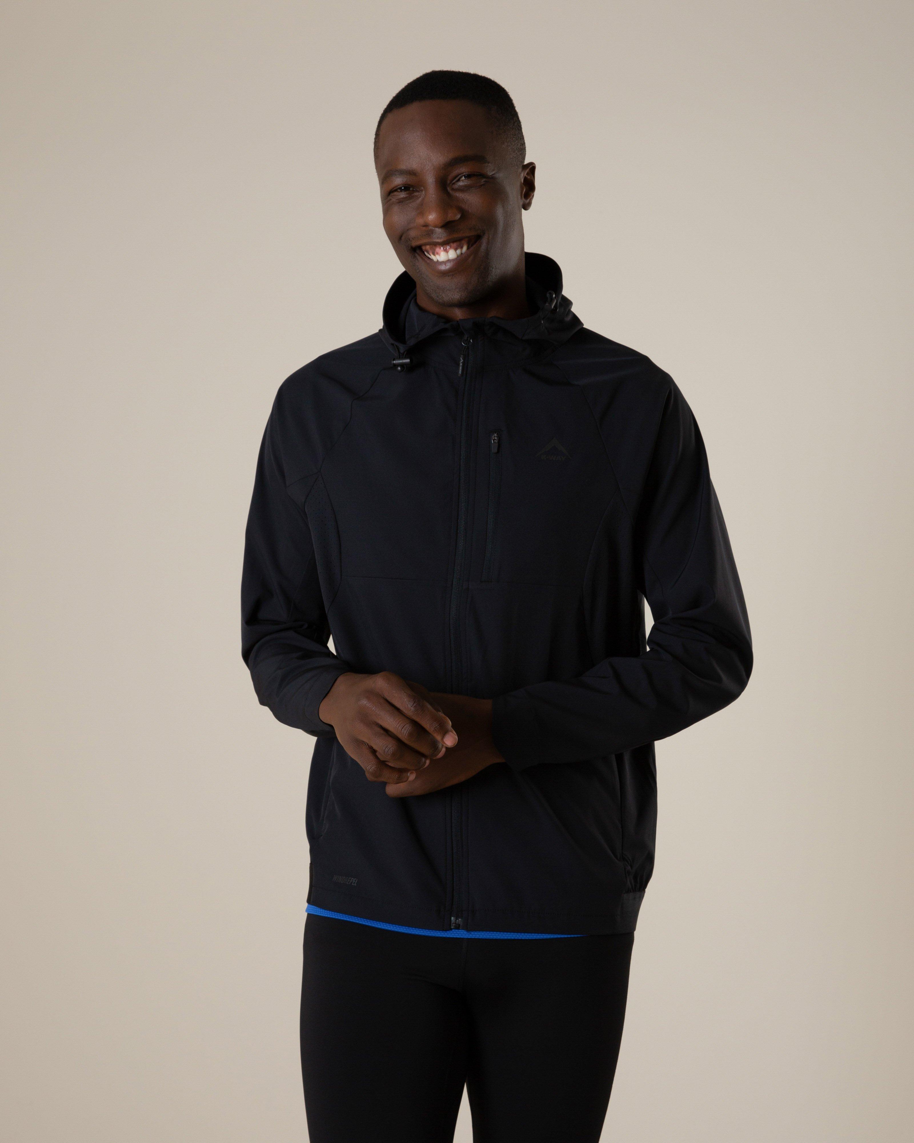 K-Way Pulse Men's Stride Windbreaker Jacket -  Black