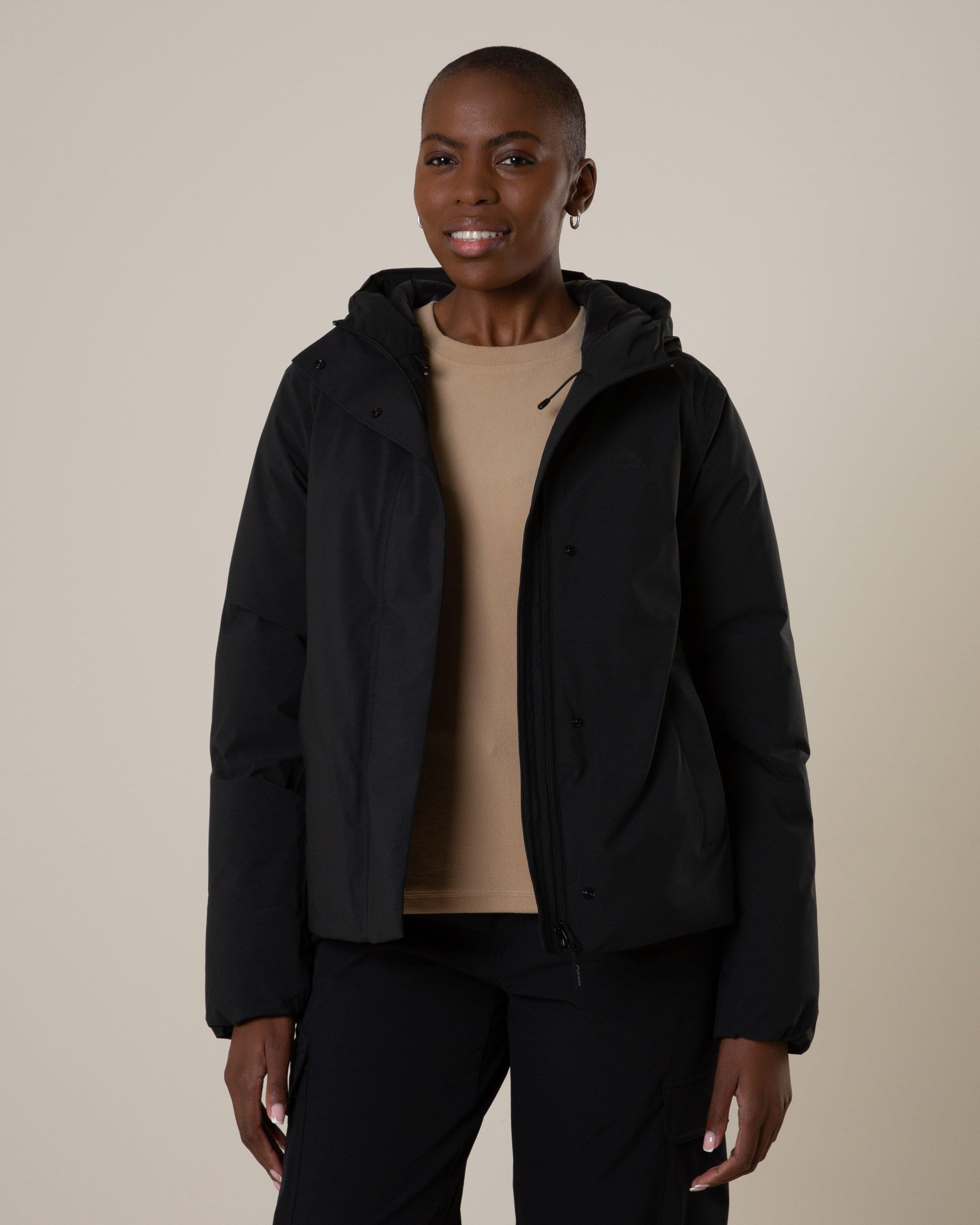 K-Way Women's Sleet Waterproof Puffer Jacket  -  Black