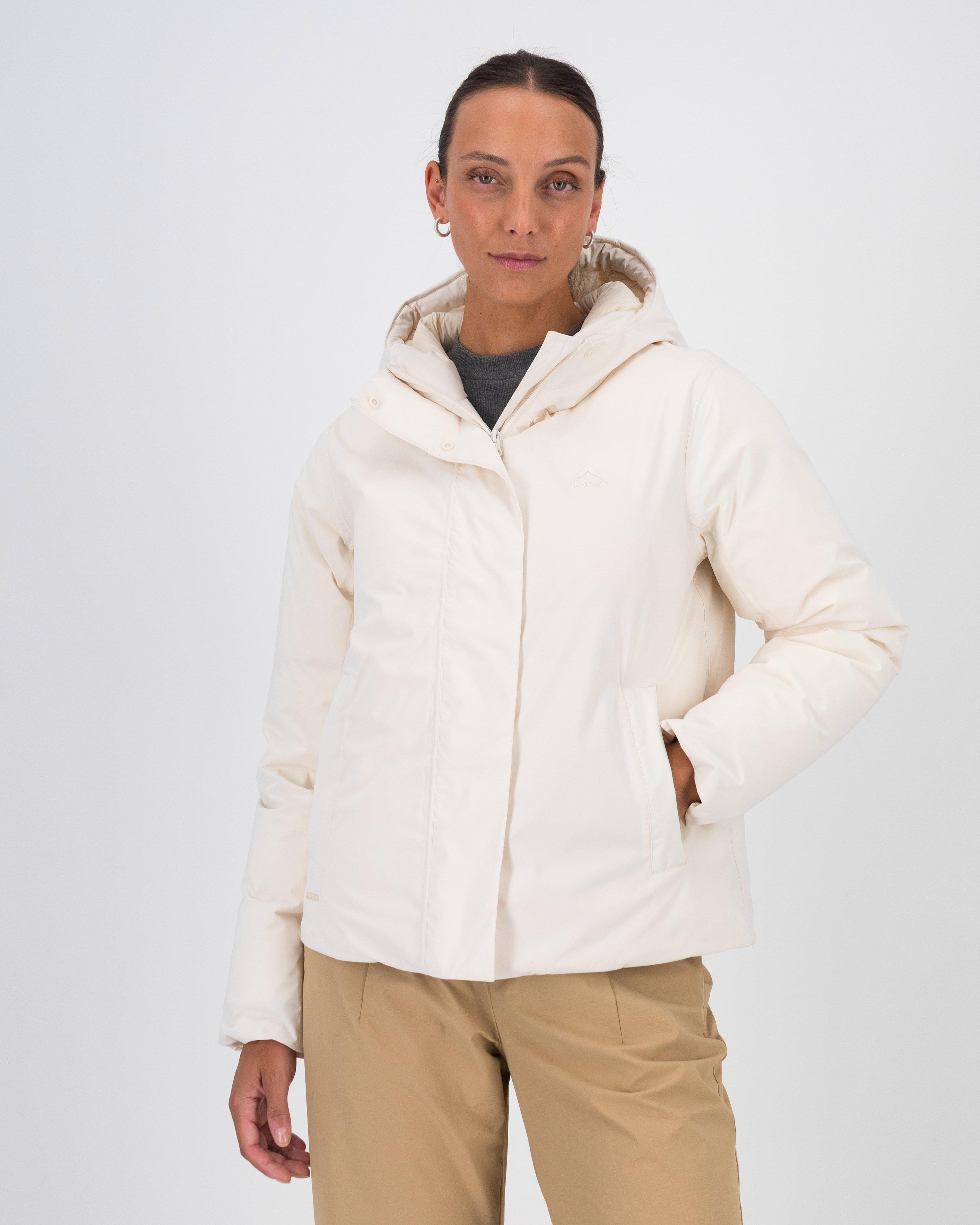 K-Way Women's Sleet Waterproof Puffer Jacket  -  Oatmeal
