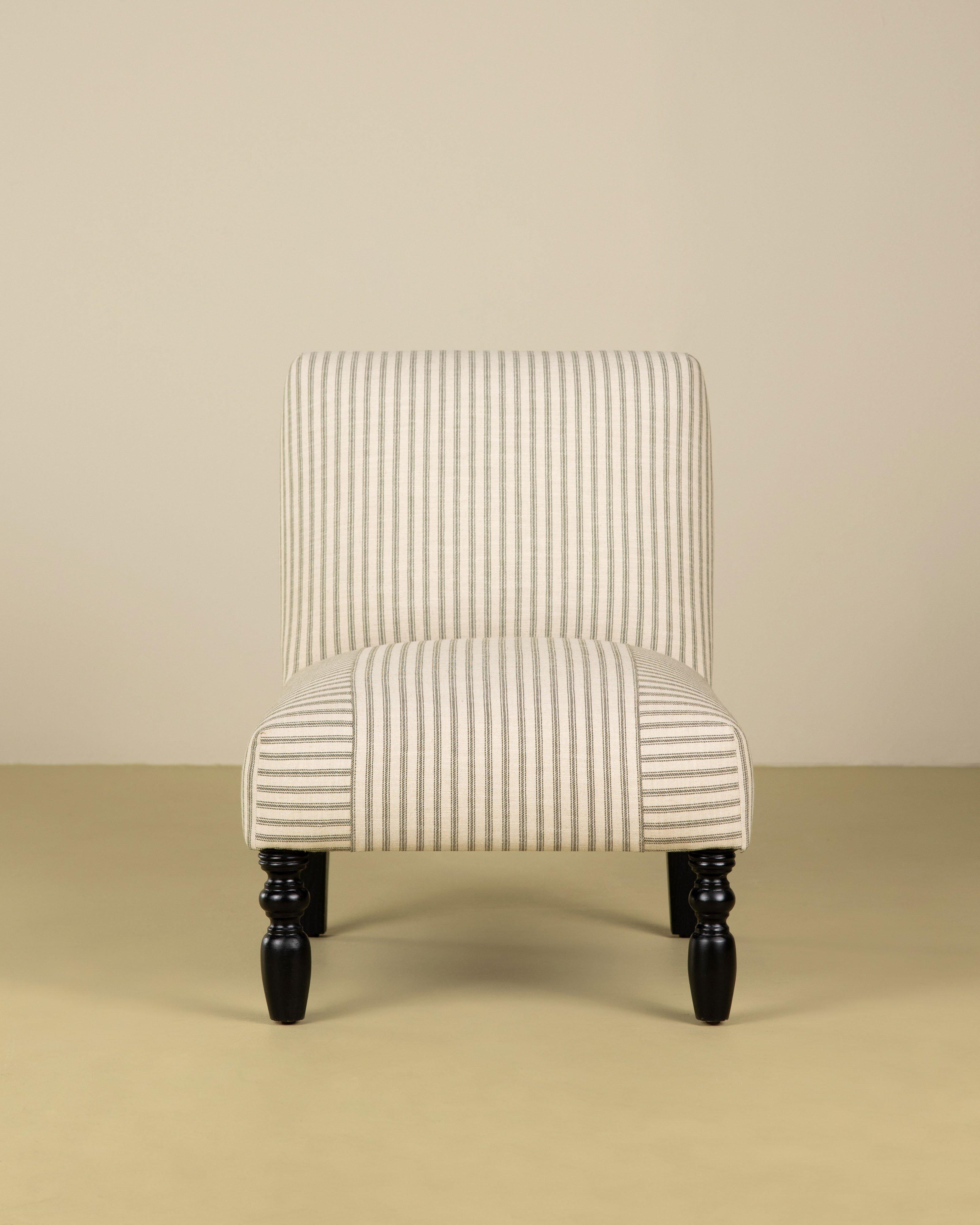 Lori Stripe Slipper Chair -  Olive