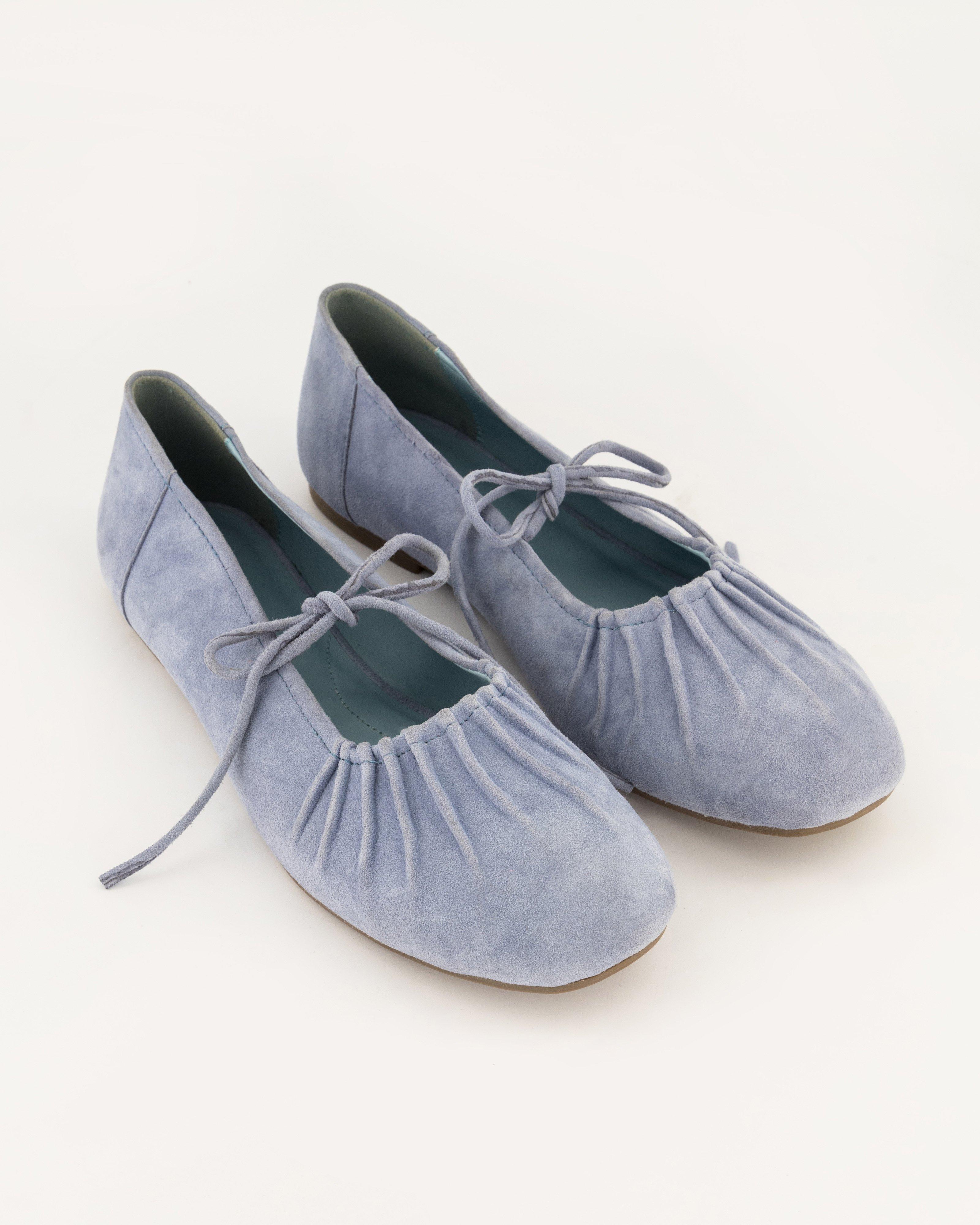 Elodie Suede Mary Jane Pump -  Blue