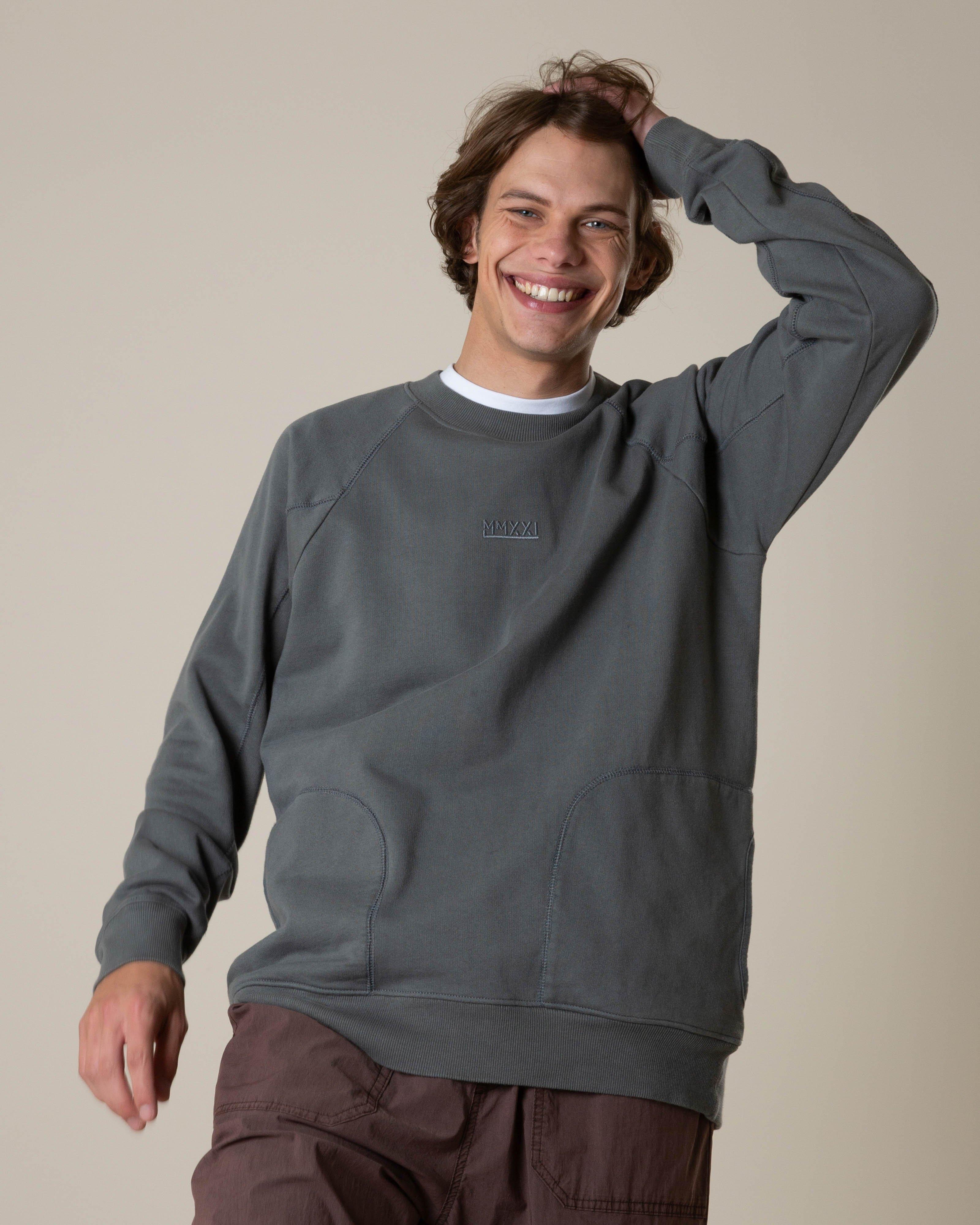 MMXXI Men's Carmen Crewneck Track Top -  Charcoal
