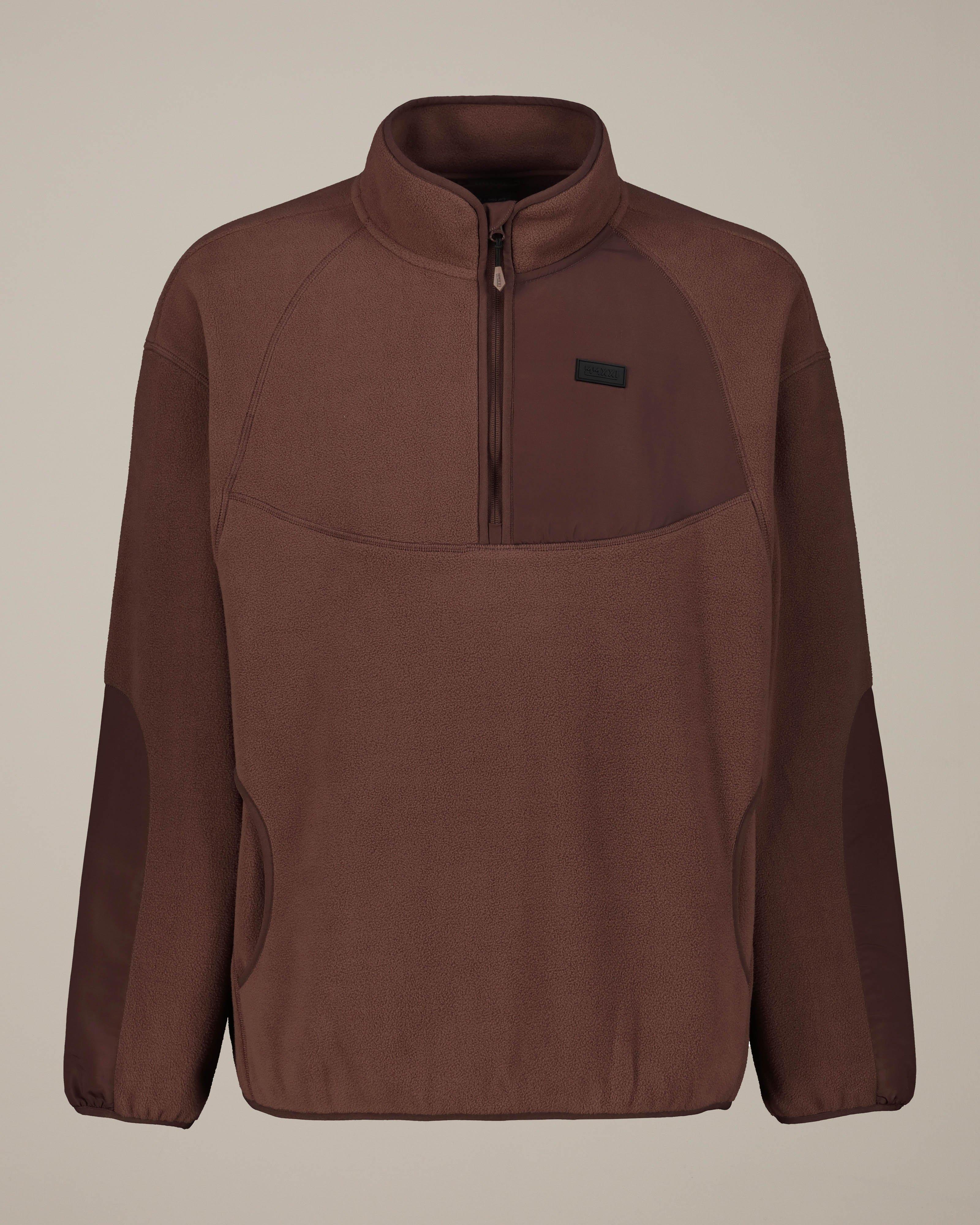 MMXXI Men's Fusion 1/4 Zip Polar Fleece Track Top -  Brown