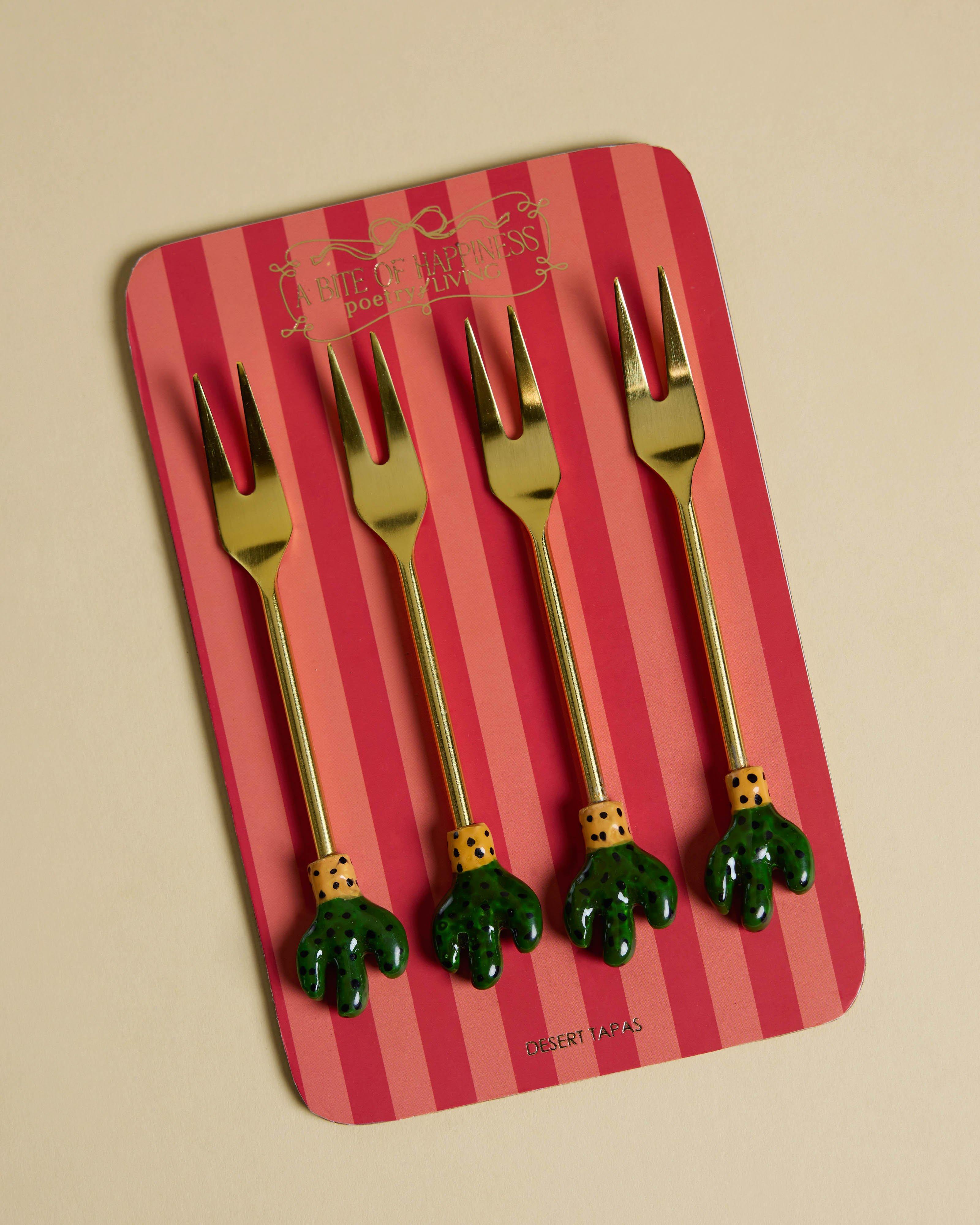  Cactus Desert Tapas Fork Set -  Assorted